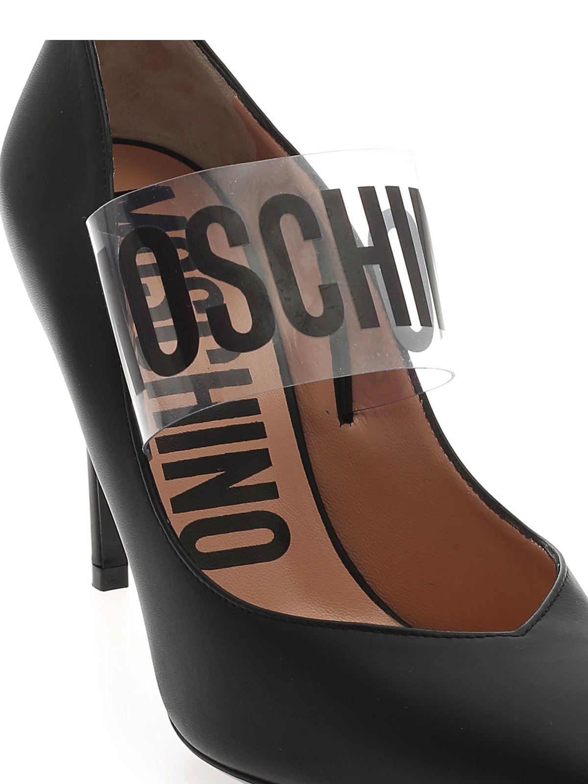 Branded strap pumps in black MA1014AC0CMF0000 (MOSCHINO / パンプス・ハイヒール ) | MOSCHINO (モスキーノ)(3)