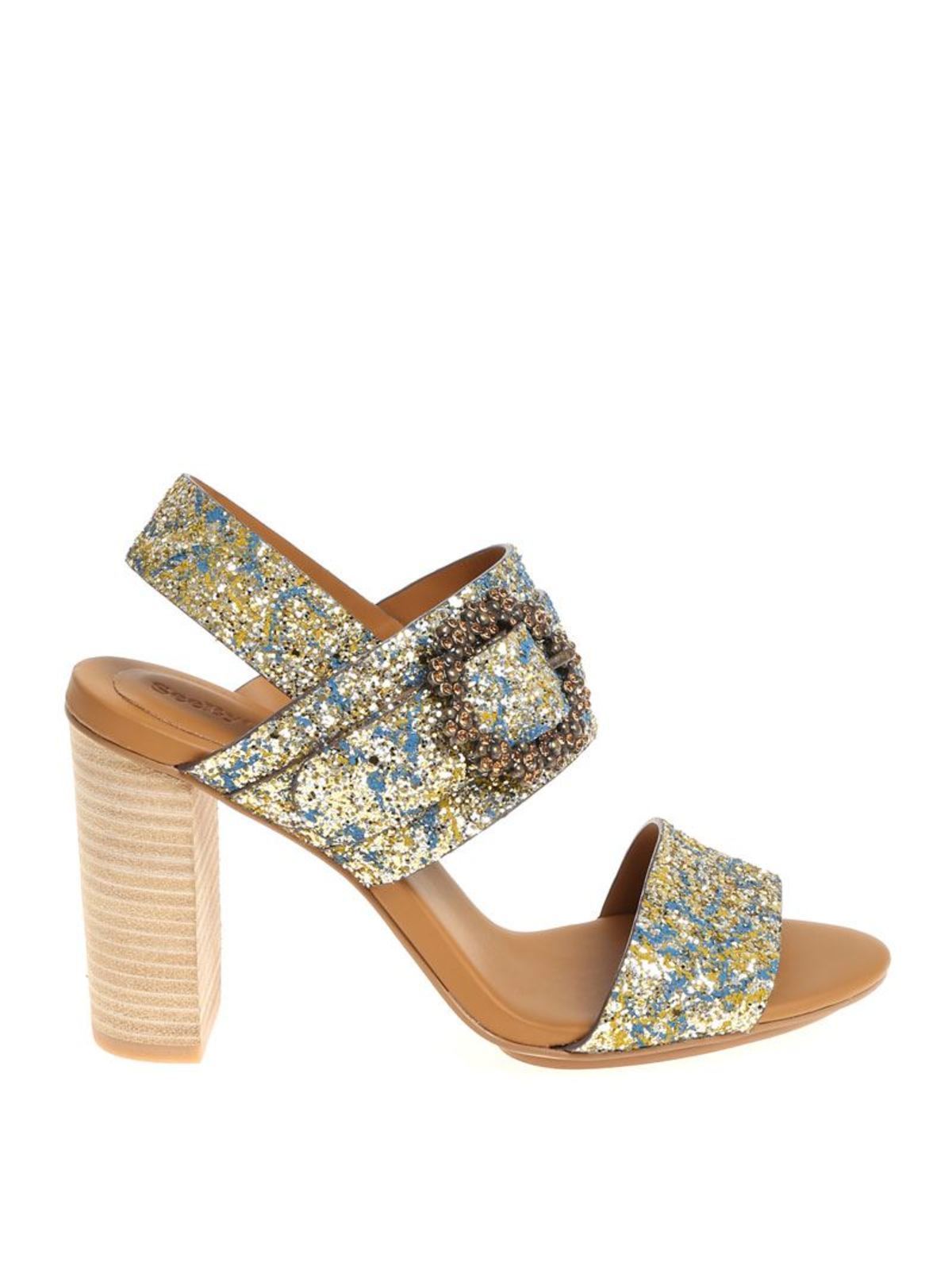 Glitter leather sandals SB30123024 (See By Chloé / サンダル ) | See By Chloé (シーバイクロエ)(2)