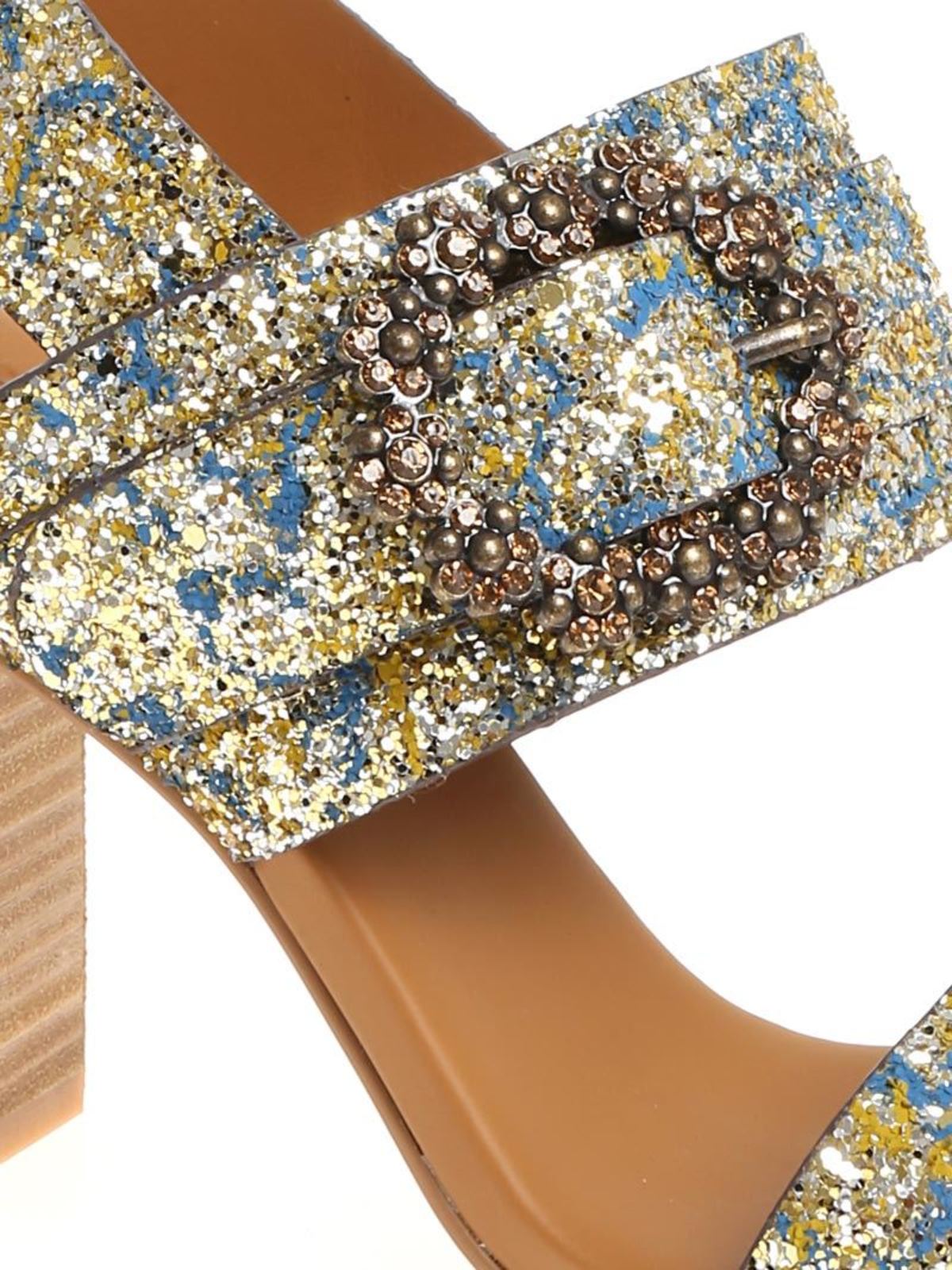 Glitter leather sandals SB30123024 (See By Chloé / サンダル ) | See By Chloé (シーバイクロエ)(4)