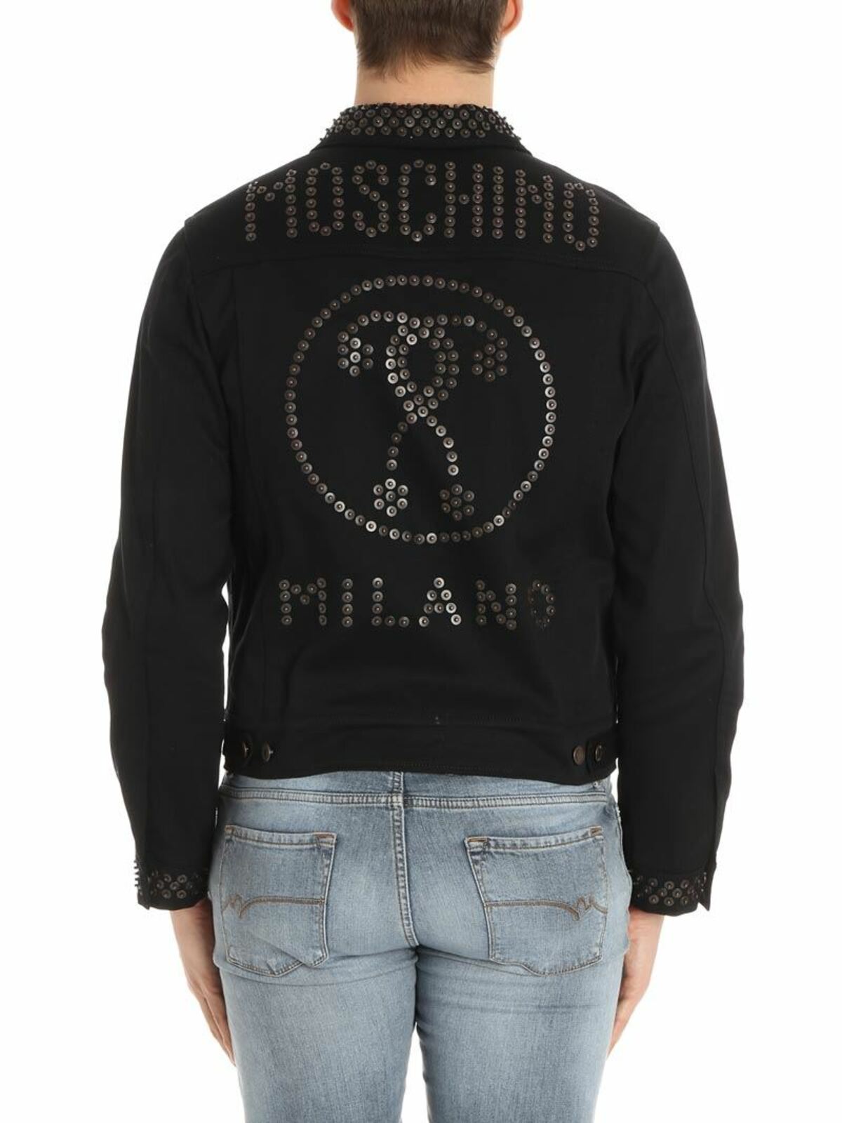 Black jacket with applied buttons 061102191555 (MOSCHINO / カジュアルジャケット・ベスト ) | MOSCHINO (モスキーノ)(2)