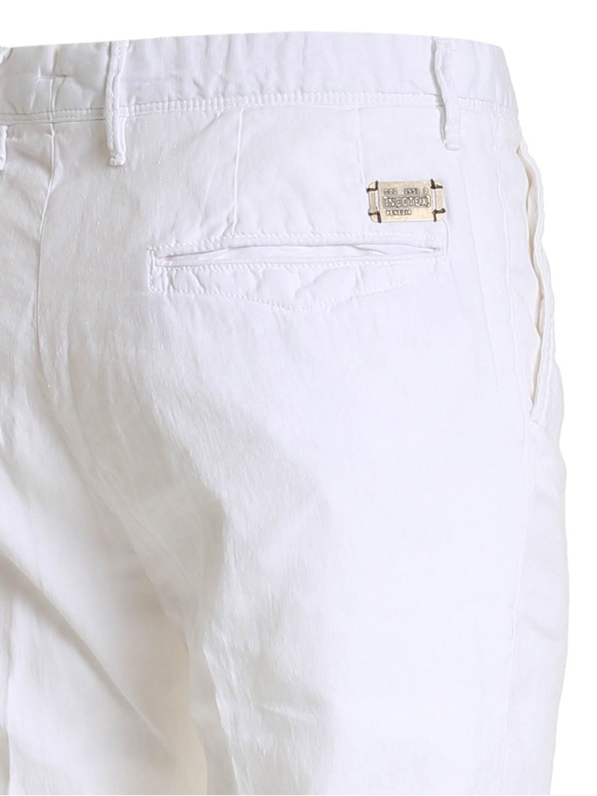 Slim fit pants in white 14S10090865014 (INCOTEX / パンツ ) | INCOTEX (インコテックス)(2)