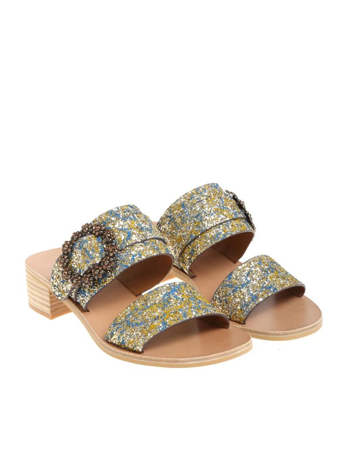 Leather glitter sandals SB30122024 (See By Chloé / サンダル ) | See By Chloé (シーバイクロエ)