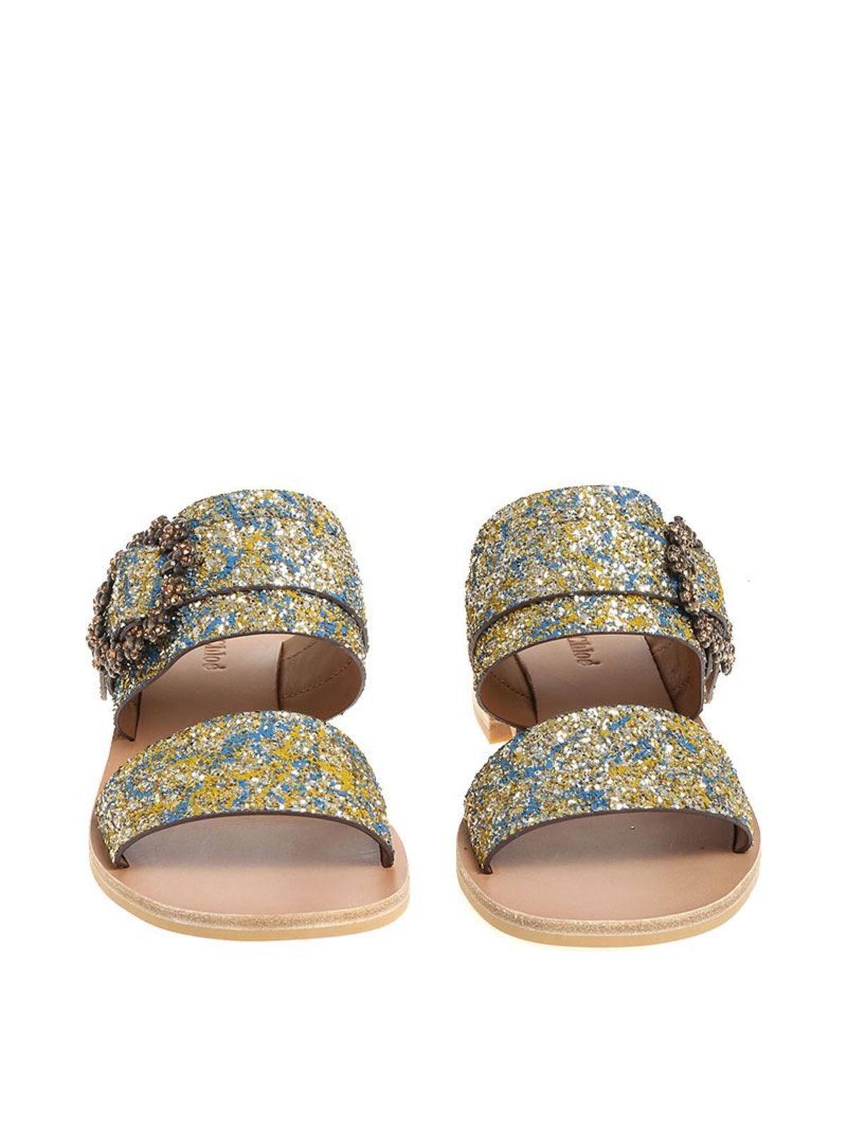 Leather glitter sandals SB30122024 (See By Chloé / サンダル ) | See By Chloé (シーバイクロエ)(1)