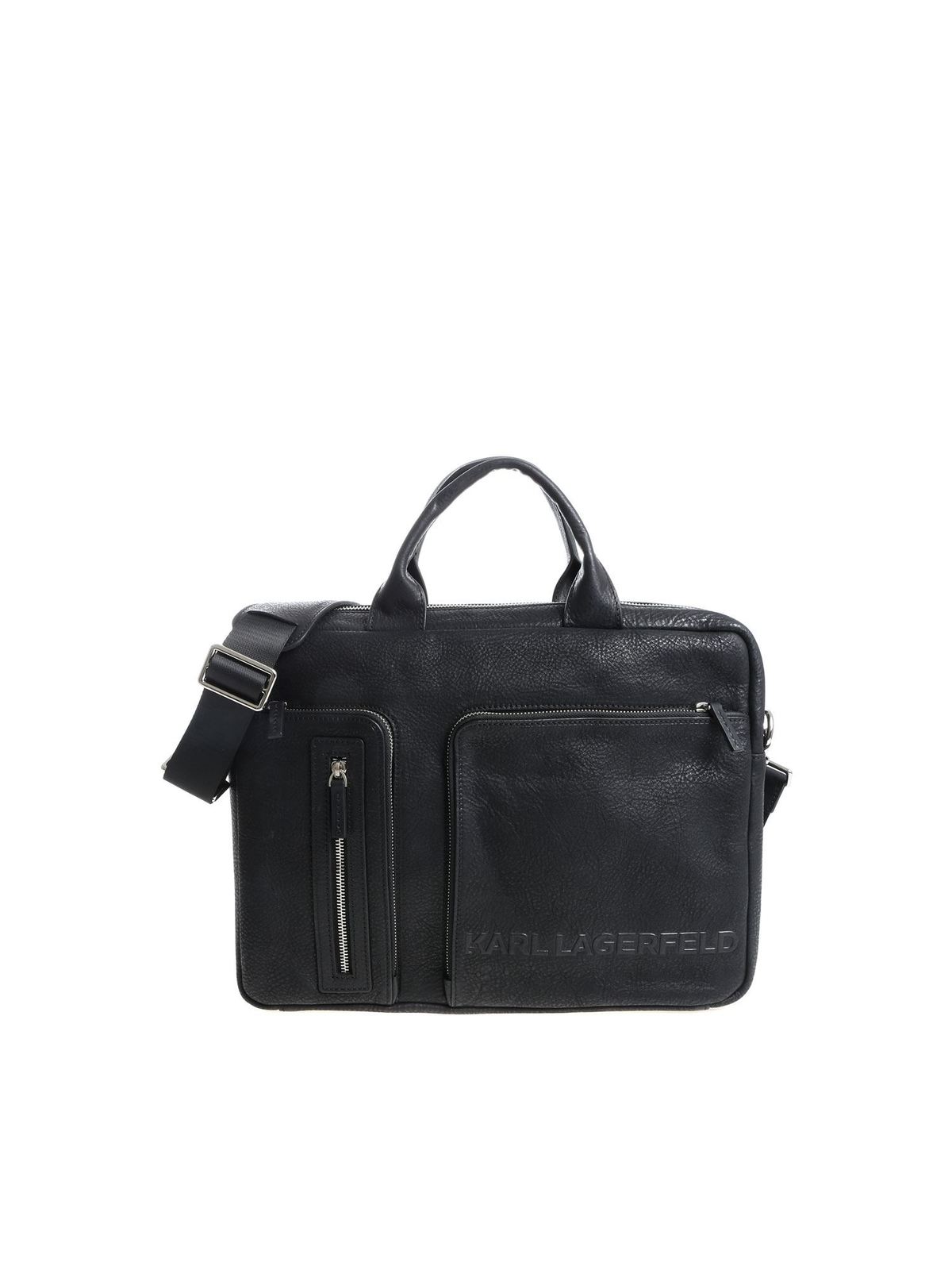 Black bag with 3D logo 815902582455970 (KARL LAGERFELD / ビジネス・トラベルバッグ ) | KARL LAGERFELD (カール・ラガーフェルド)
