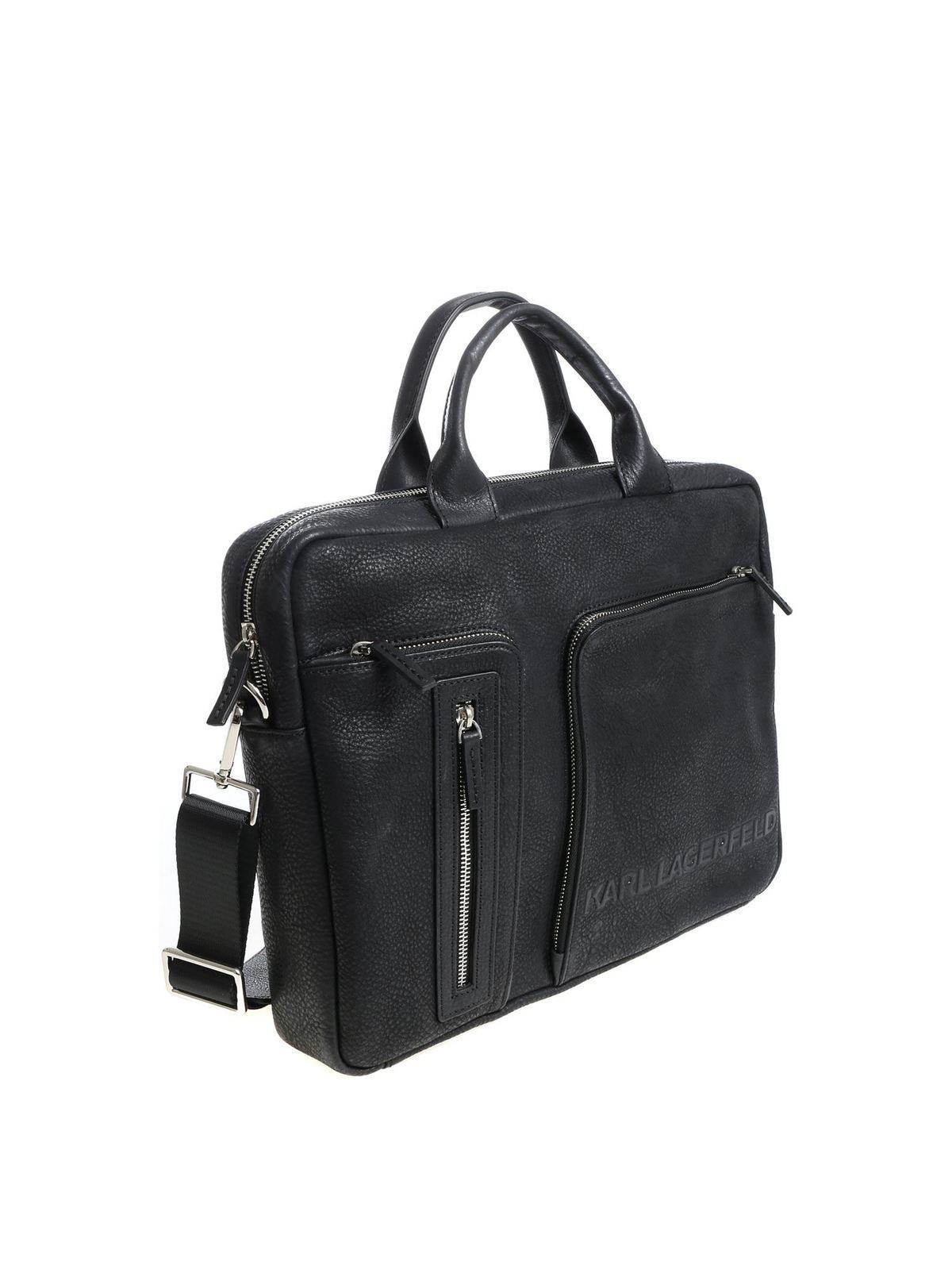 Black bag with 3D logo 815902582455970 (KARL LAGERFELD / ビジネス・トラベルバッグ ) | KARL LAGERFELD (カール・ラガーフェルド)(1)