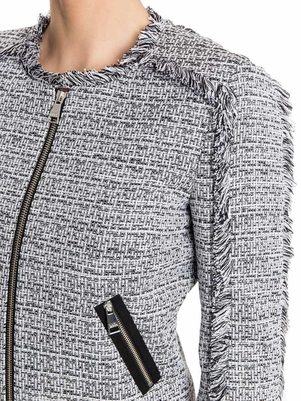 Cotton jacket 61KW1401LITTLEKARLBOUCLEJACKET998BLACKWHITE (KARL LAGERFELD / カジュアルジャケット・ベスト ) | KARL LAGERFELD (カール・ラガーフェルド)(3)