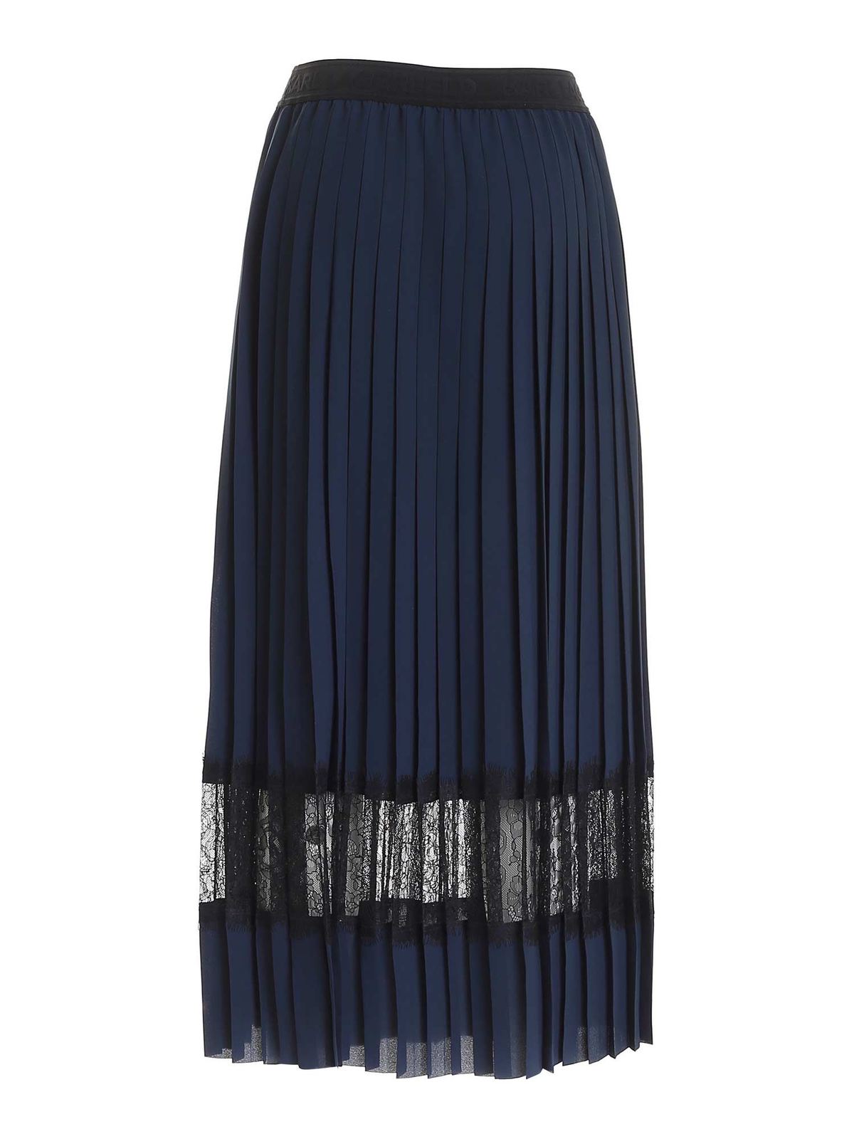 Pleated long skirt in blue 211W1203315 (KARL LAGERFELD / スカート ) | KARL LAGERFELD (カール・ラガーフェルド)(1)