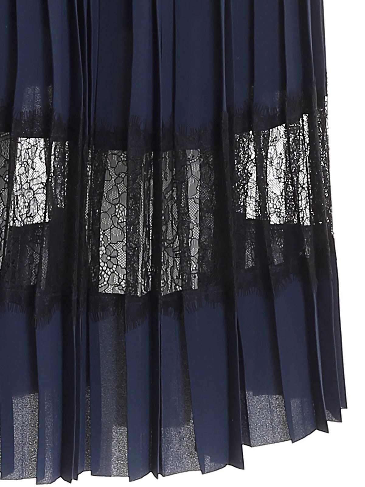 Pleated long skirt in blue 211W1203315 (KARL LAGERFELD / スカート ) | KARL LAGERFELD (カール・ラガーフェルド)(2)