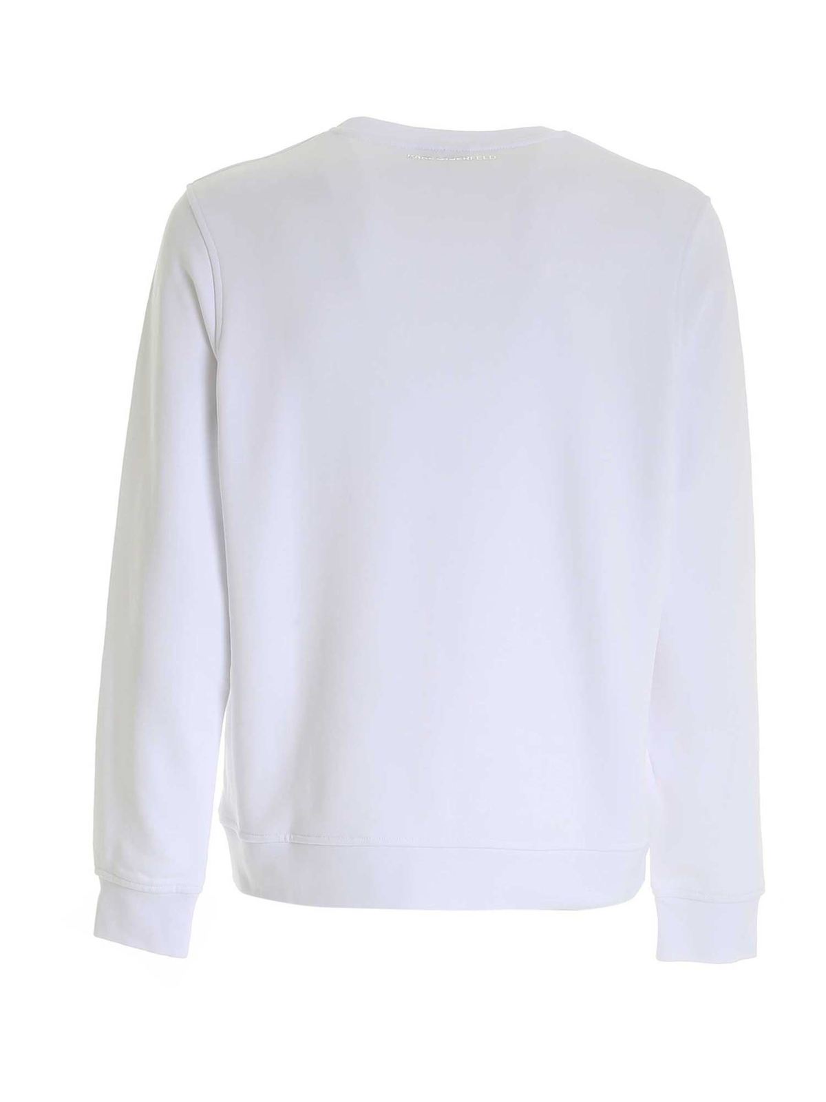 Metallized logo print sweatshirt in white 70501651190010 (KARL LAGERFELD / スウェット・フーディー ) | KARL LAGERFELD (カール・ラガーフェルド)(1)