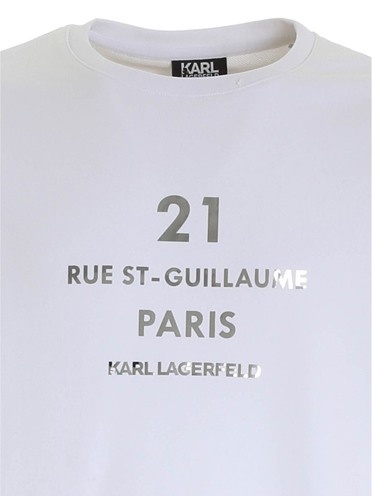 Metallized logo print sweatshirt in white 70501651190010 (KARL LAGERFELD / スウェット・フーディー ) | KARL LAGERFELD (カール・ラガーフェルド)(2)