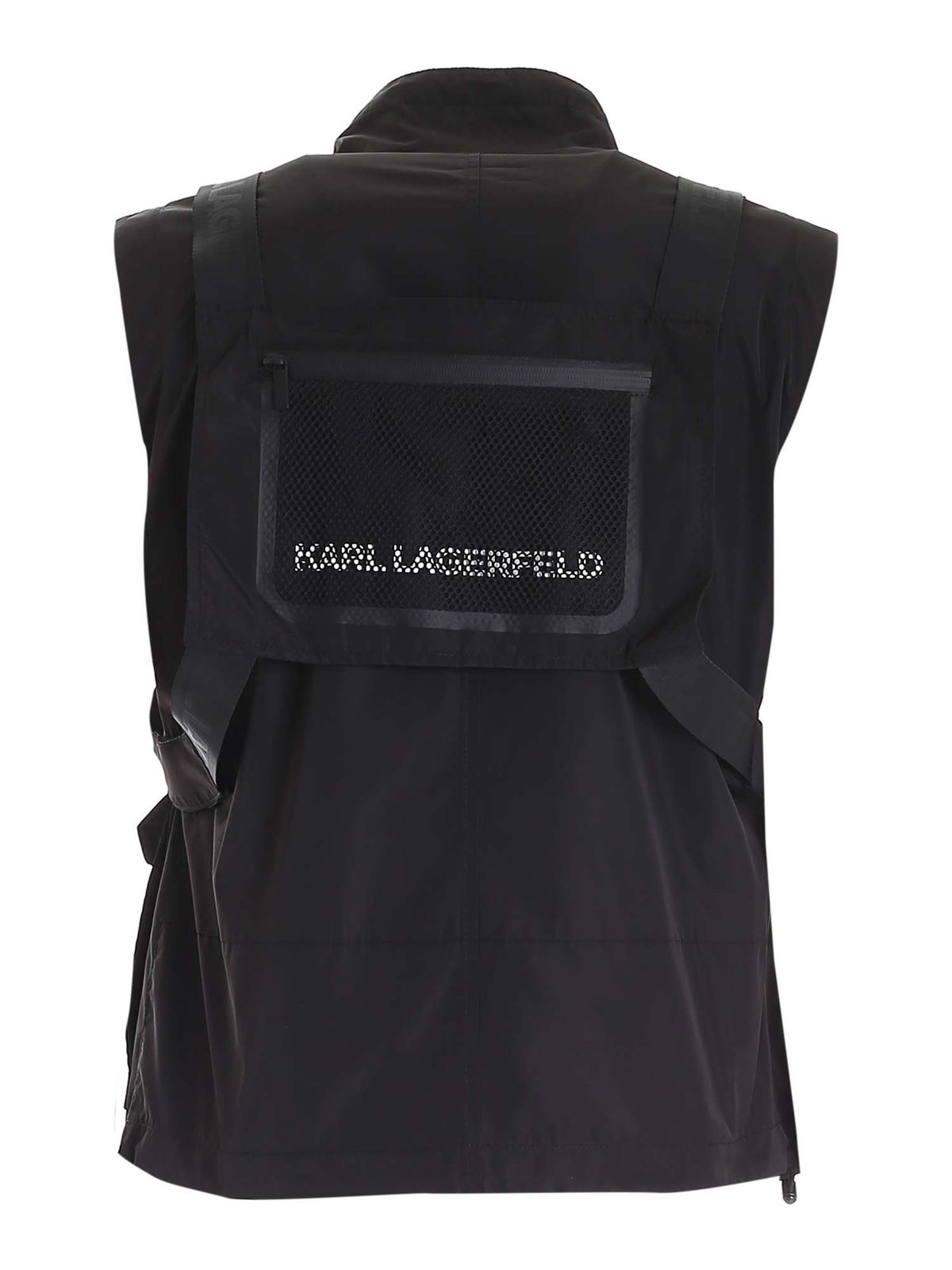Removable backpack waistcoat in black 505042511542990 (KARL LAGERFELD / カジュアルジャケット・ベスト ) | KARL LAGERFELD (カール・ラガーフェルド)(1)