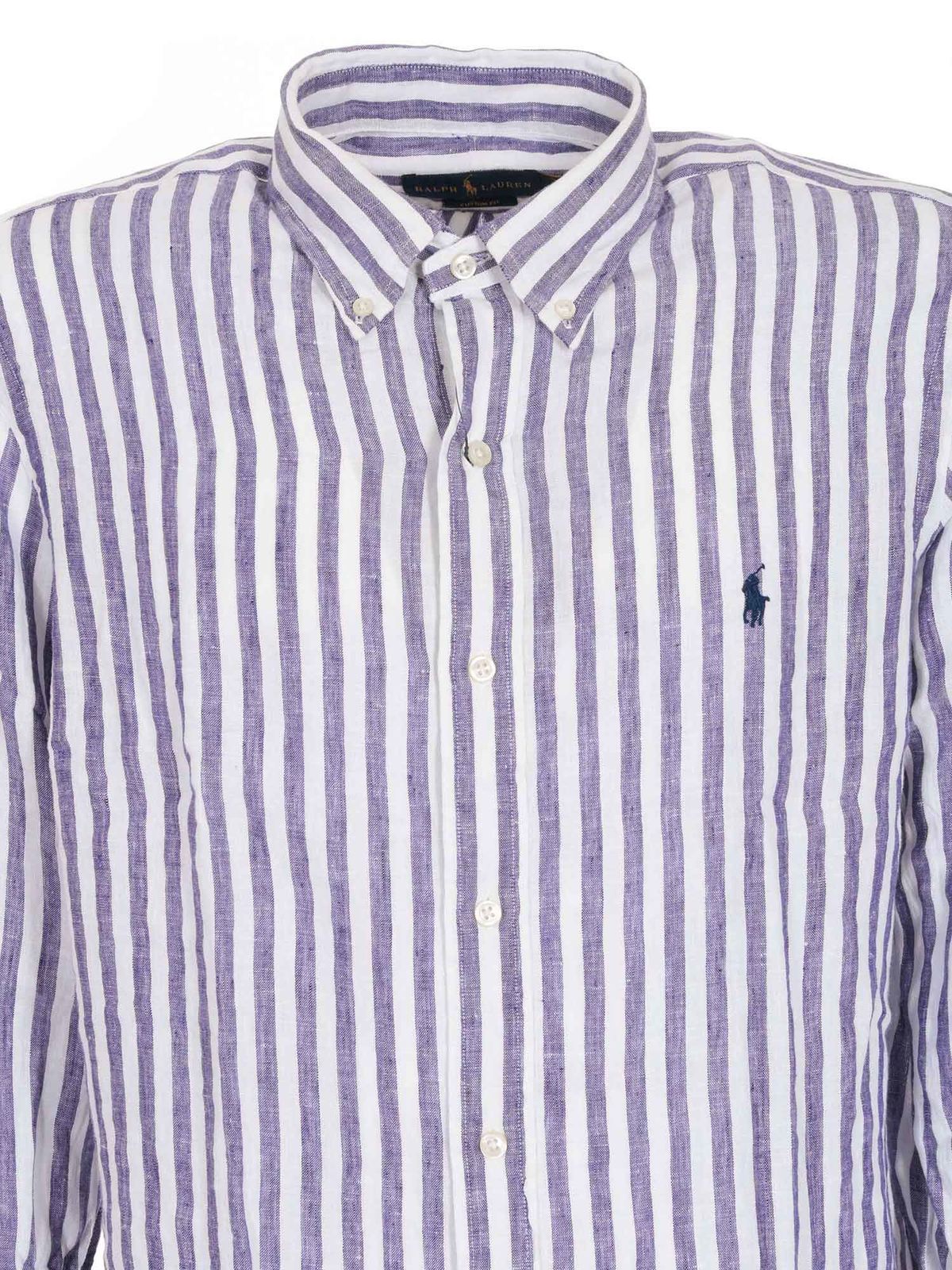 Classic striped shirt in white and blue 710837274003 (Polo Ralph Lauren / シャツ・ブラウス ) | Polo Ralph Lauren (ポロ ラルフ ローレン)(2)