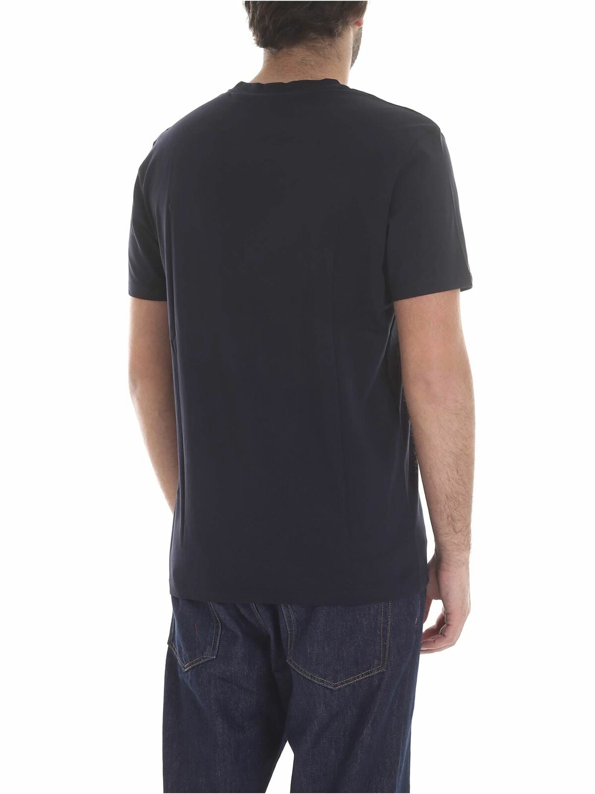 Blue T-shirt with Karl Lagerfeld print 755057591220690 (KARL LAGERFELD / Tシャツ・カットソー ) | KARL LAGERFELD (カール・ラガーフェルド)(2)