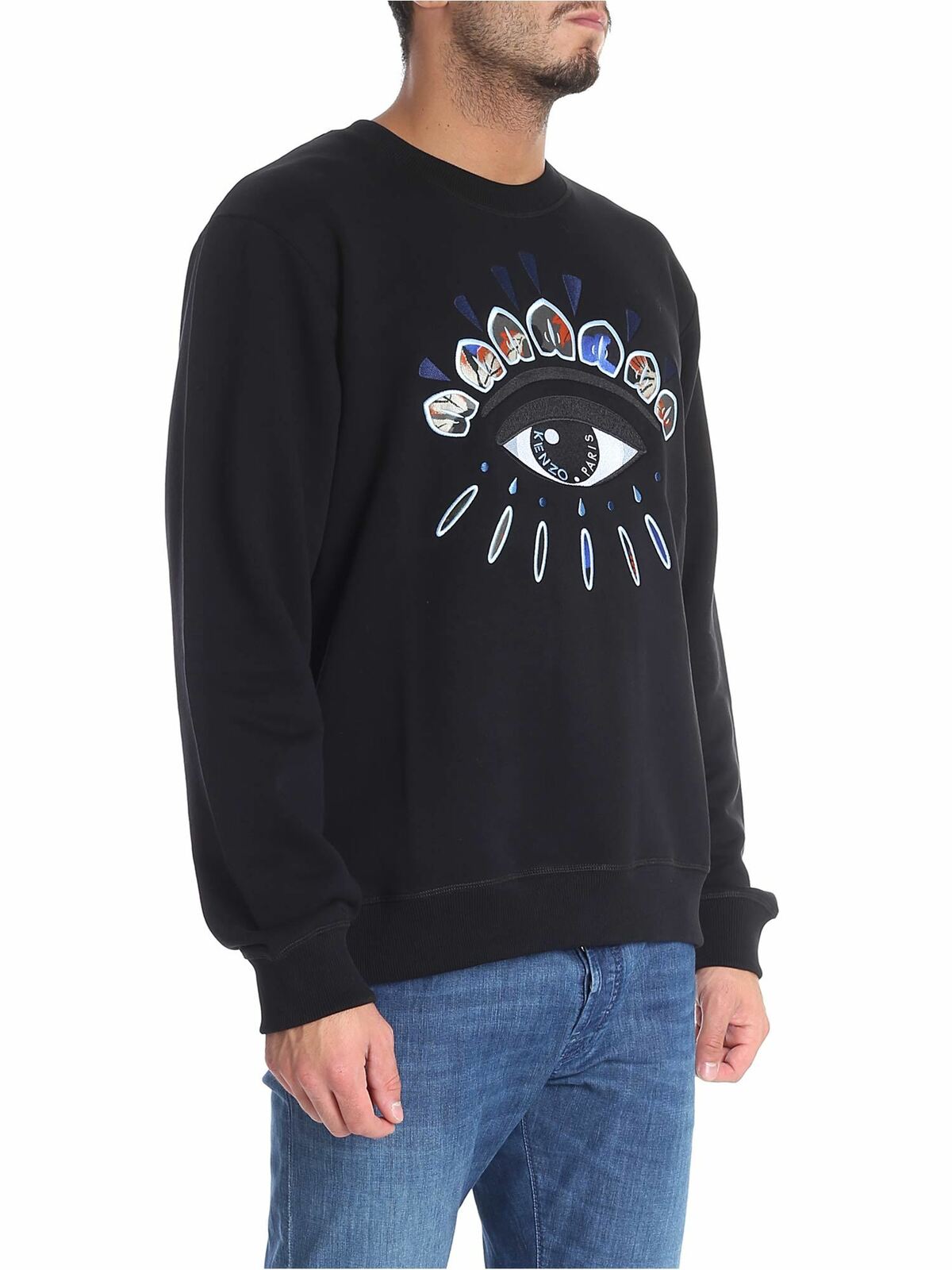 "Indonesian Eyes" black sweatshirt 5SW0924XK99 (KENZO / スウェット・フーディー ) | KENZO (ケンゾー)(1)