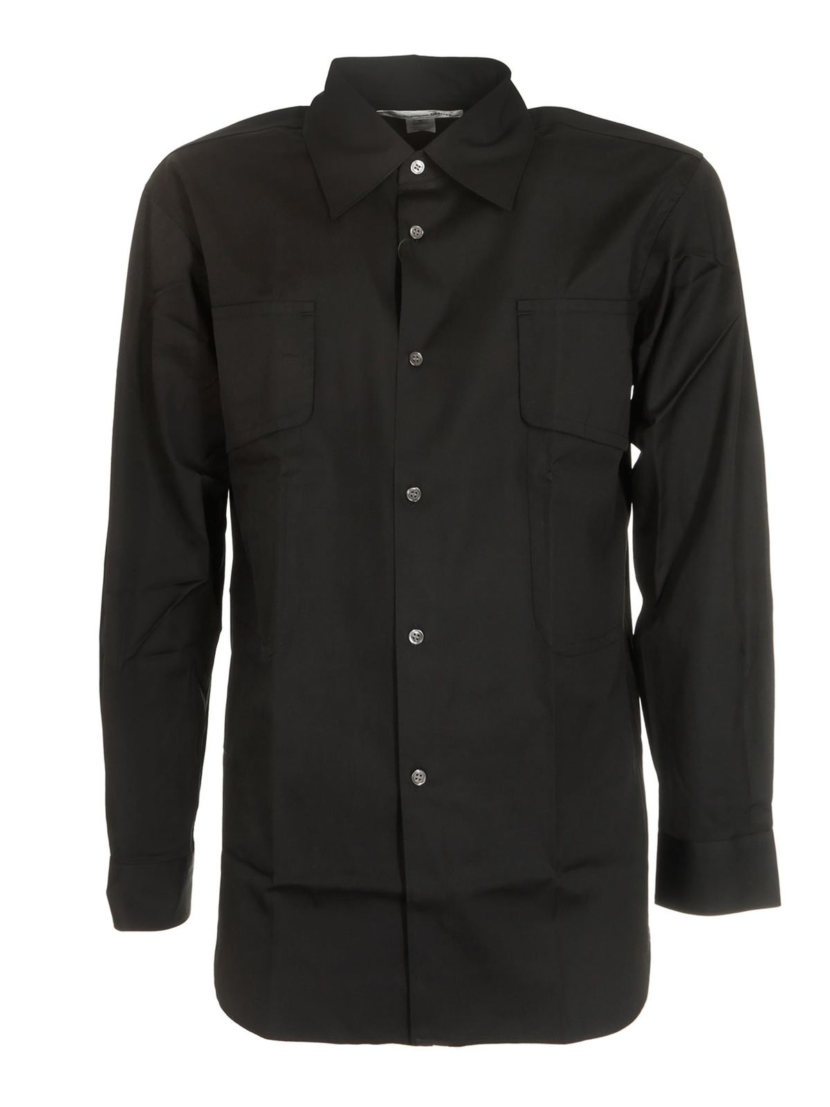 Chest pockets shirt in black FGB0731 (Comme Des Garçons SHIRT / シャツ・ブラウス ) | Comme Des Garçons SHIRT (コムデギャルソン シャツ)