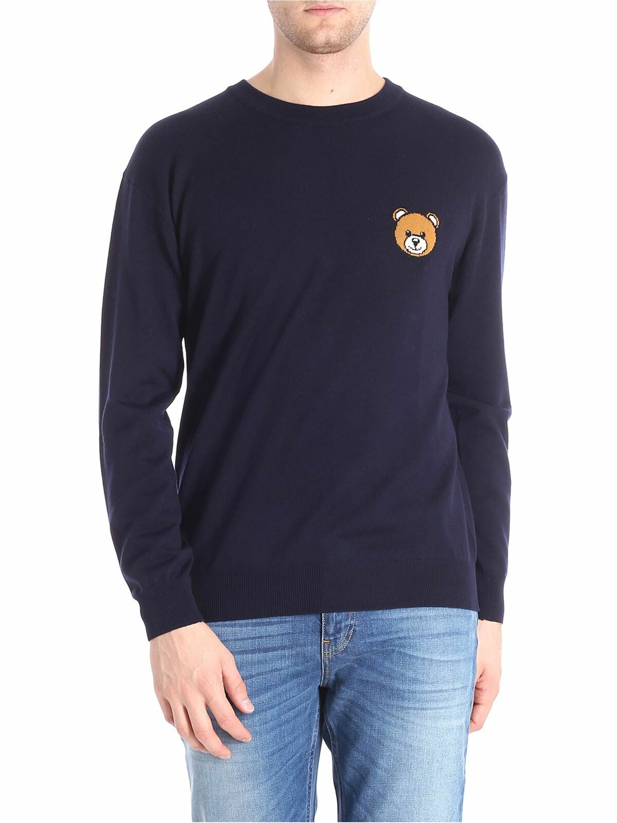 Blue crewneck Teddy Bear pullover 090252000510 (MOSCHINO / ニット・セーター・カーディガン ) | MOSCHINO (モスキーノ)