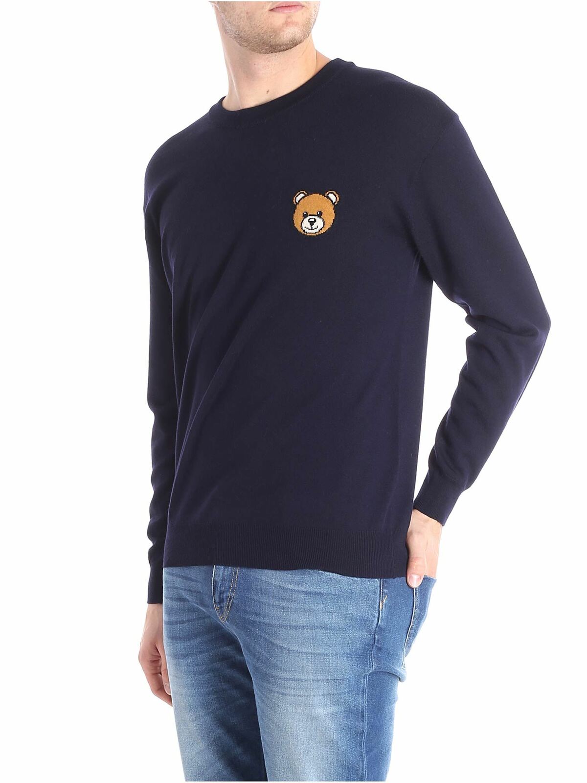 Blue crewneck Teddy Bear pullover 090252000510 (MOSCHINO / ニット・セーター・カーディガン ) | MOSCHINO (モスキーノ)(1)