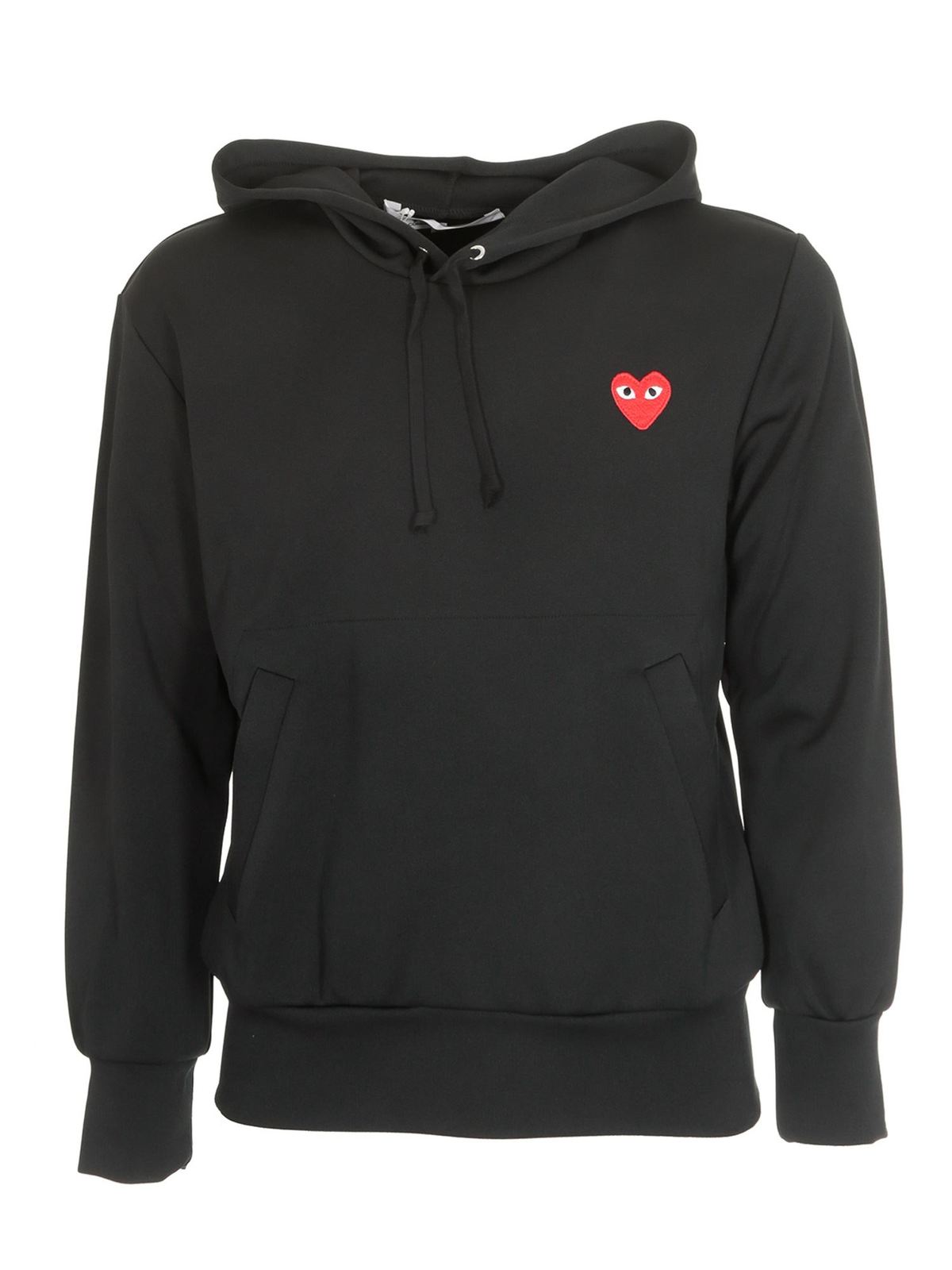 Red Heart hoodie in black AZT1740511 (PLAY Comme Des Garçons / スウェット・フーディー ) | PLAY Comme Des Garçons (プレイ コムデギャルソン)