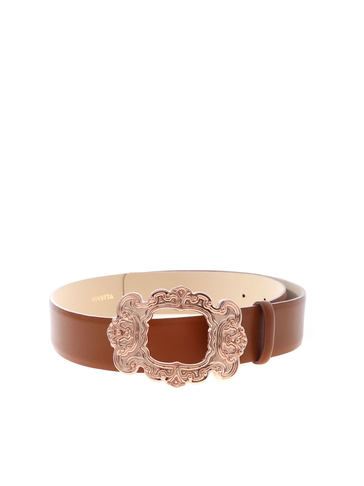 Brown belt with baroque effect buckle 19IV2S1663169792249 (VIVETTA / ベルト・サスペンダー ) | VIVETTA (ヴィヴェッタ)