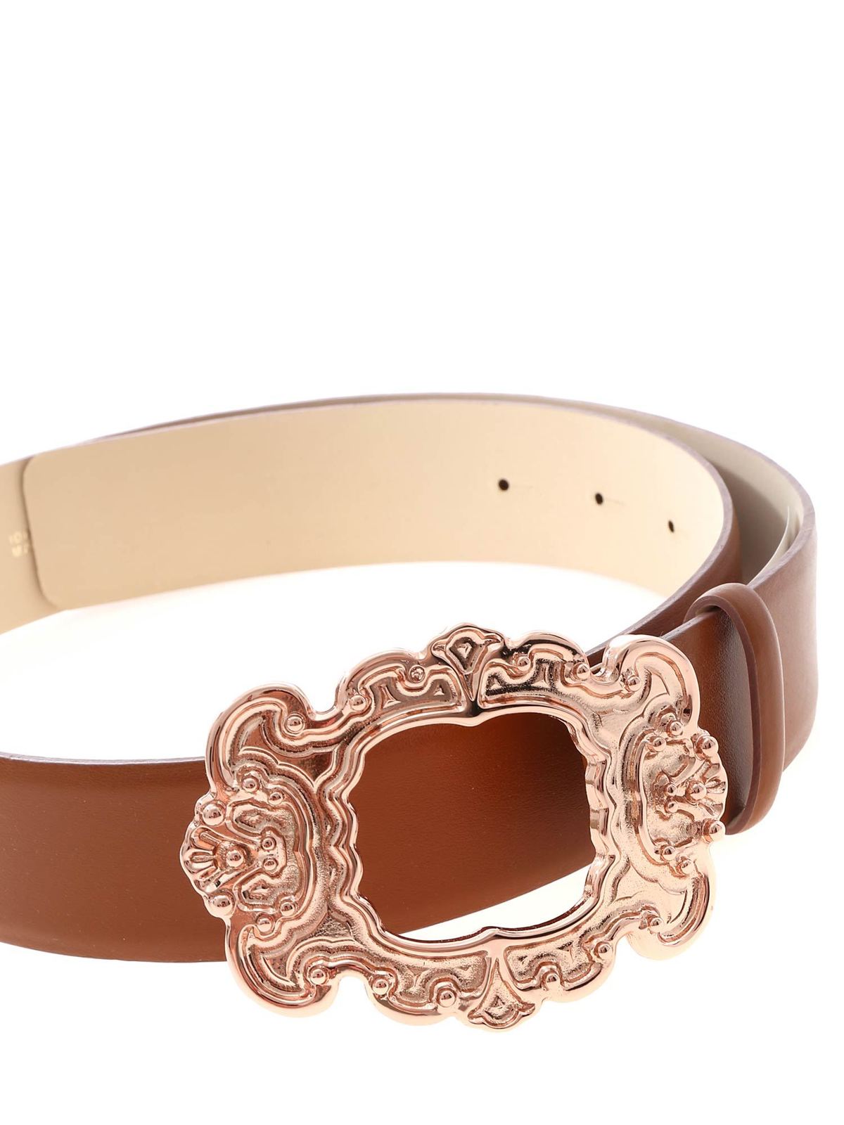 Brown belt with baroque effect buckle 19IV2S1663169792249 (VIVETTA / ベルト・サスペンダー ) | VIVETTA (ヴィヴェッタ)(1)