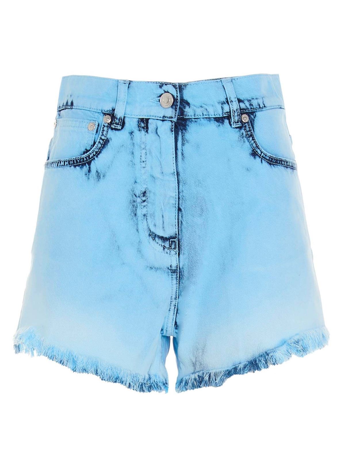Faded denim shorts in blue 3042MDB142LT21748484 (MSGM / ショートパンツ ) | MSGM (エムエスジーエム)