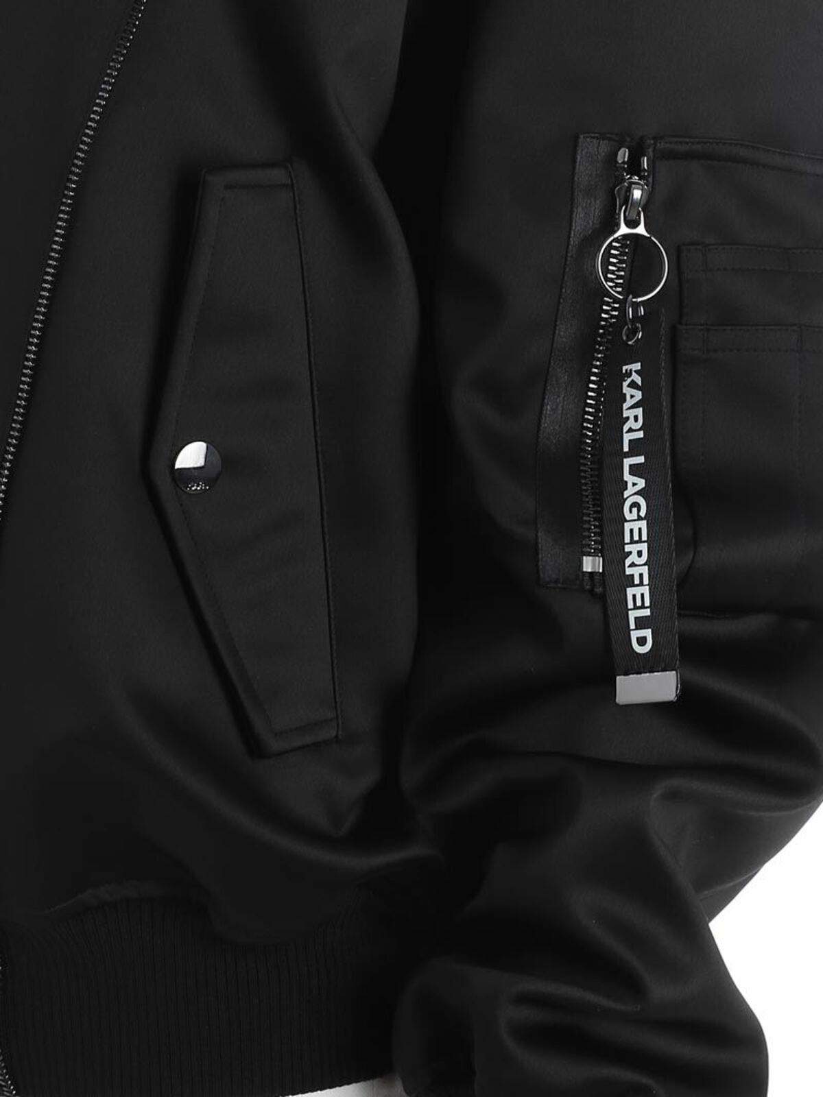 Black oversize bomber 81KW1401999 (KARL LAGERFELD / カジュアルジャケット・ベスト ) | KARL LAGERFELD (カール・ラガーフェルド)(3)