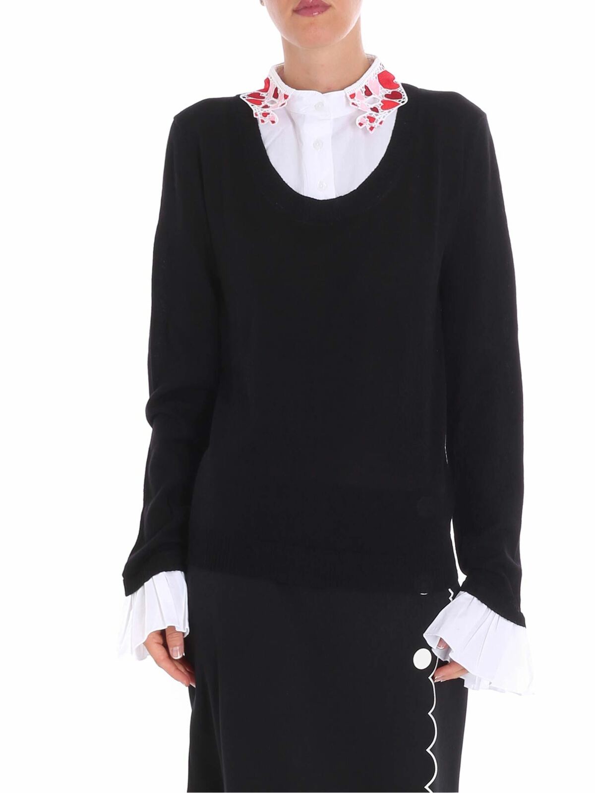 Zucchi black sweater with shirt neckline 84VV719999 (VIVETTA / ニット・セーター・カーディガン ) | VIVETTA (ヴィヴェッタ)