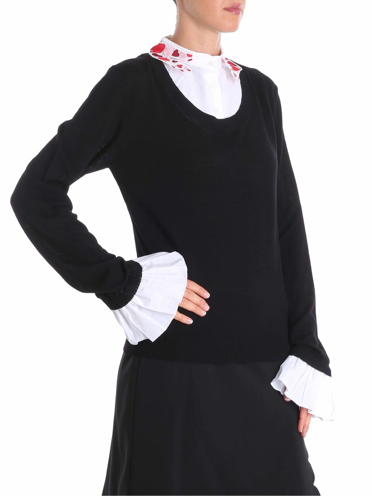 Zucchi black sweater with shirt neckline 84VV719999 (VIVETTA / ニット・セーター・カーディガン ) | VIVETTA (ヴィヴェッタ)(1)