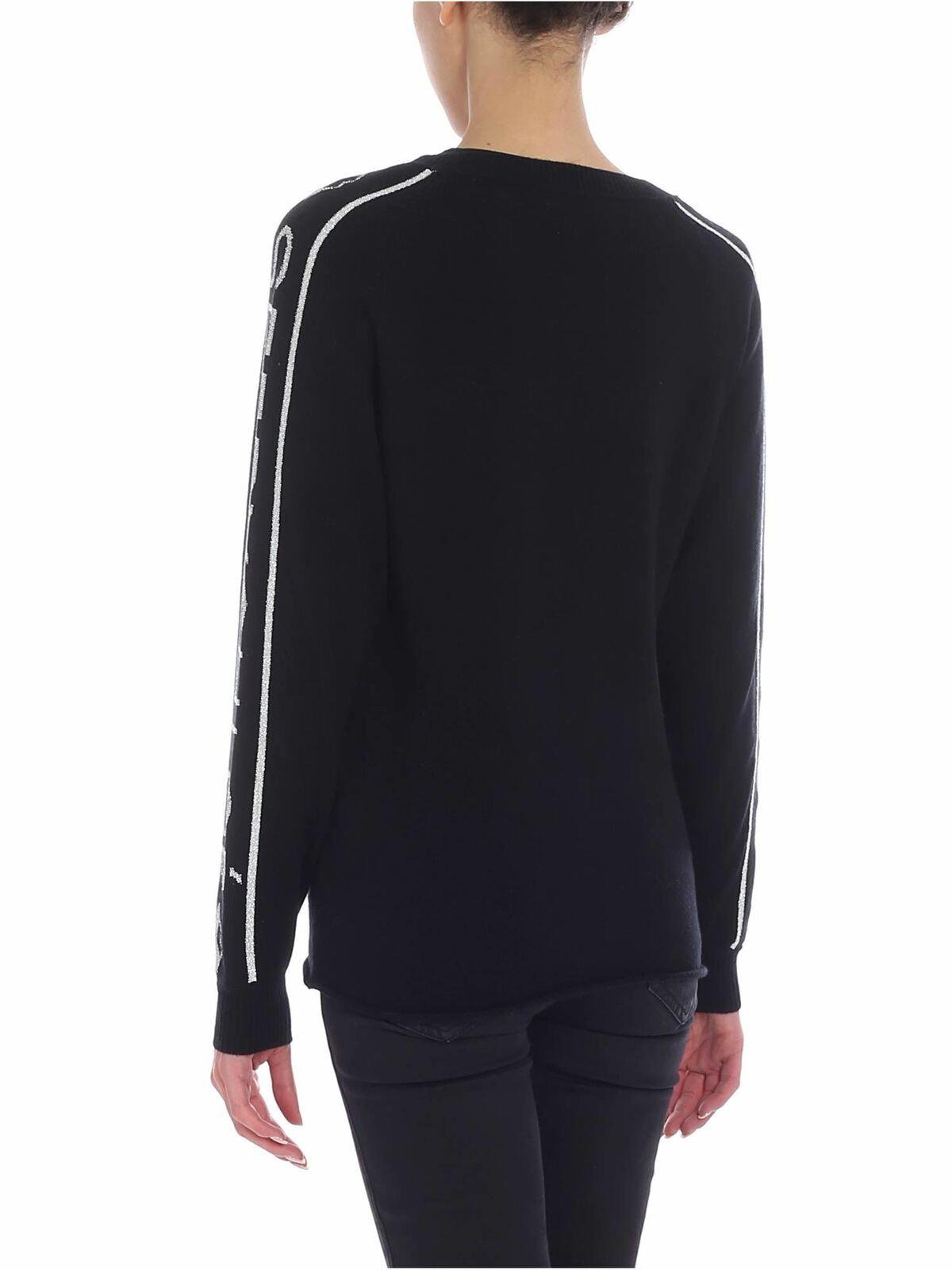 Black pullover with silver logo intarsia CHS19SMP08540001 (See By Chloé / ニット・セーター・カーディガン ) | See By Chloé (シーバイクロエ)(2)