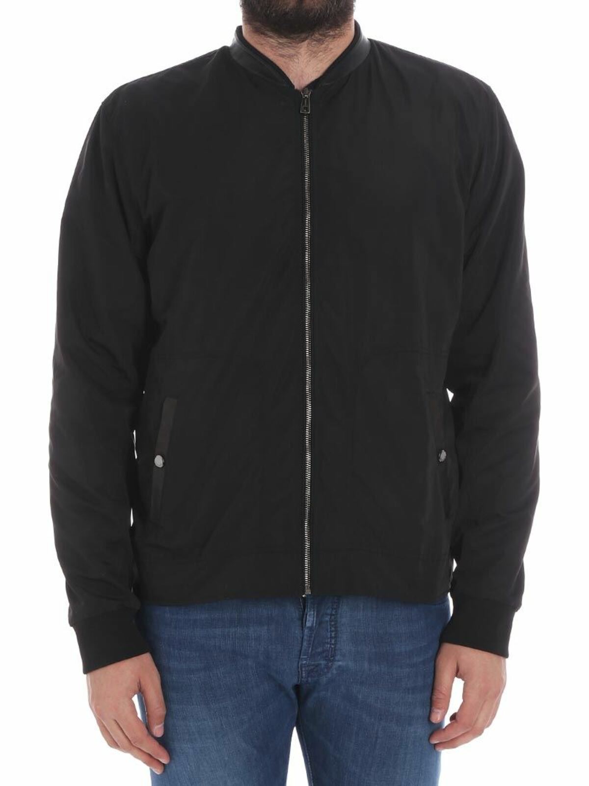 Black technical fabric jacket 706001681901990 (KARL LAGERFELD / カジュアルジャケット・ベスト ) | KARL LAGERFELD (カール・ラガーフェルド)