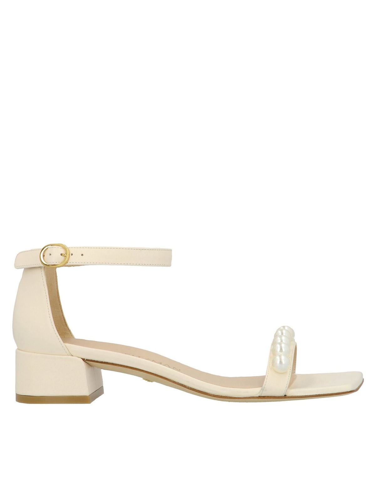 Nudist June sandals in white NUDISTJUNESQUPEARLSEASHELL (STUART WEITZMAN / サンダル ) | STUART WEITZMAN (スチュアートワイツマン)