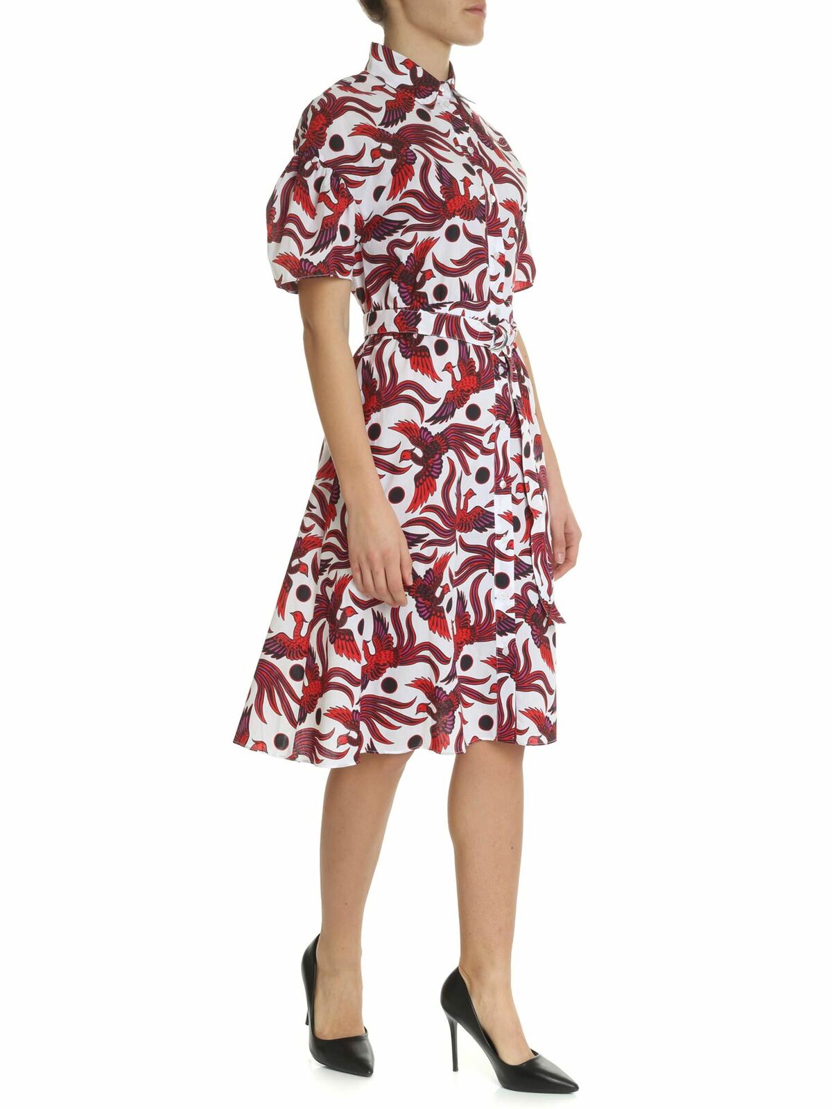 Belted white and red shirting dress 2RO12255J21 (KENZO / ワンピース・ドレス・オールインワン ) | KENZO (ケンゾー)(1)
