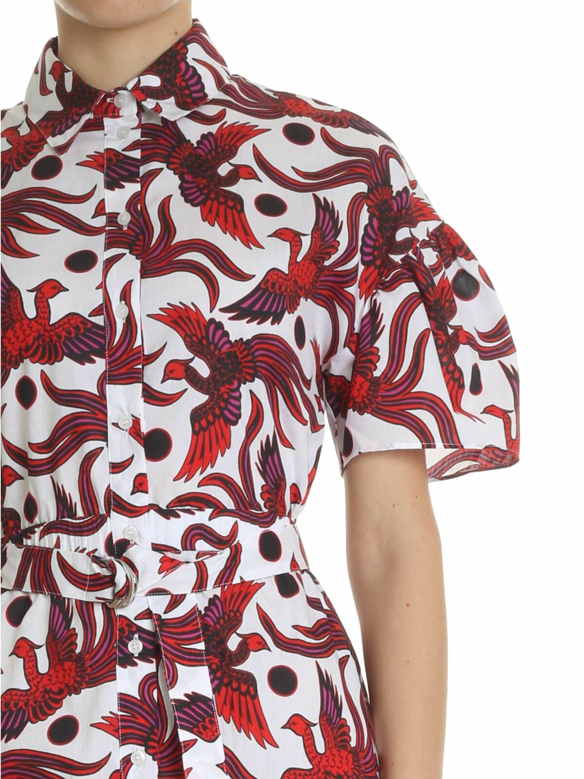 Belted white and red shirting dress 2RO12255J21 (KENZO / ワンピース・ドレス・オールインワン ) | KENZO (ケンゾー)(3)