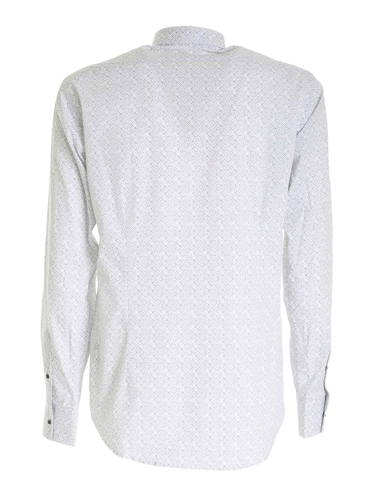 Logo print shirt in white 60500351168519 (KARL LAGERFELD / シャツ・ブラウス ) | KARL LAGERFELD (カール・ラガーフェルド)(1)