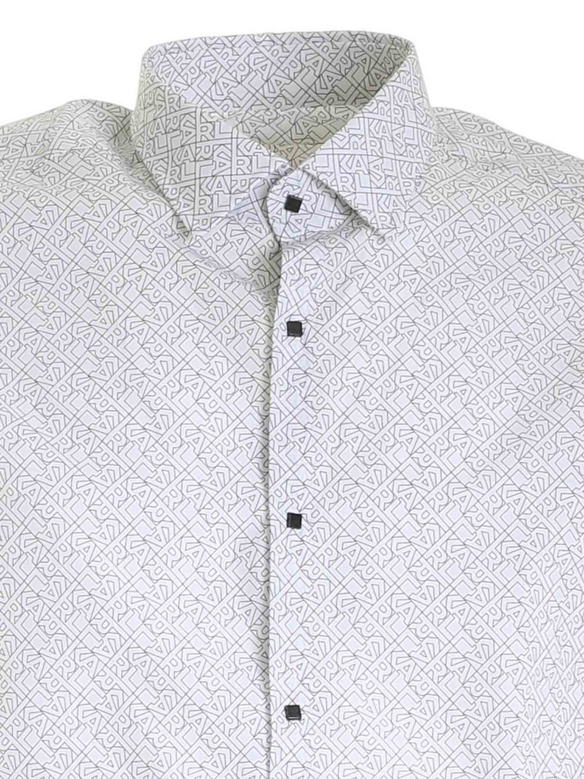 Logo print shirt in white 60500351168519 (KARL LAGERFELD / シャツ・ブラウス ) | KARL LAGERFELD (カール・ラガーフェルド)(2)