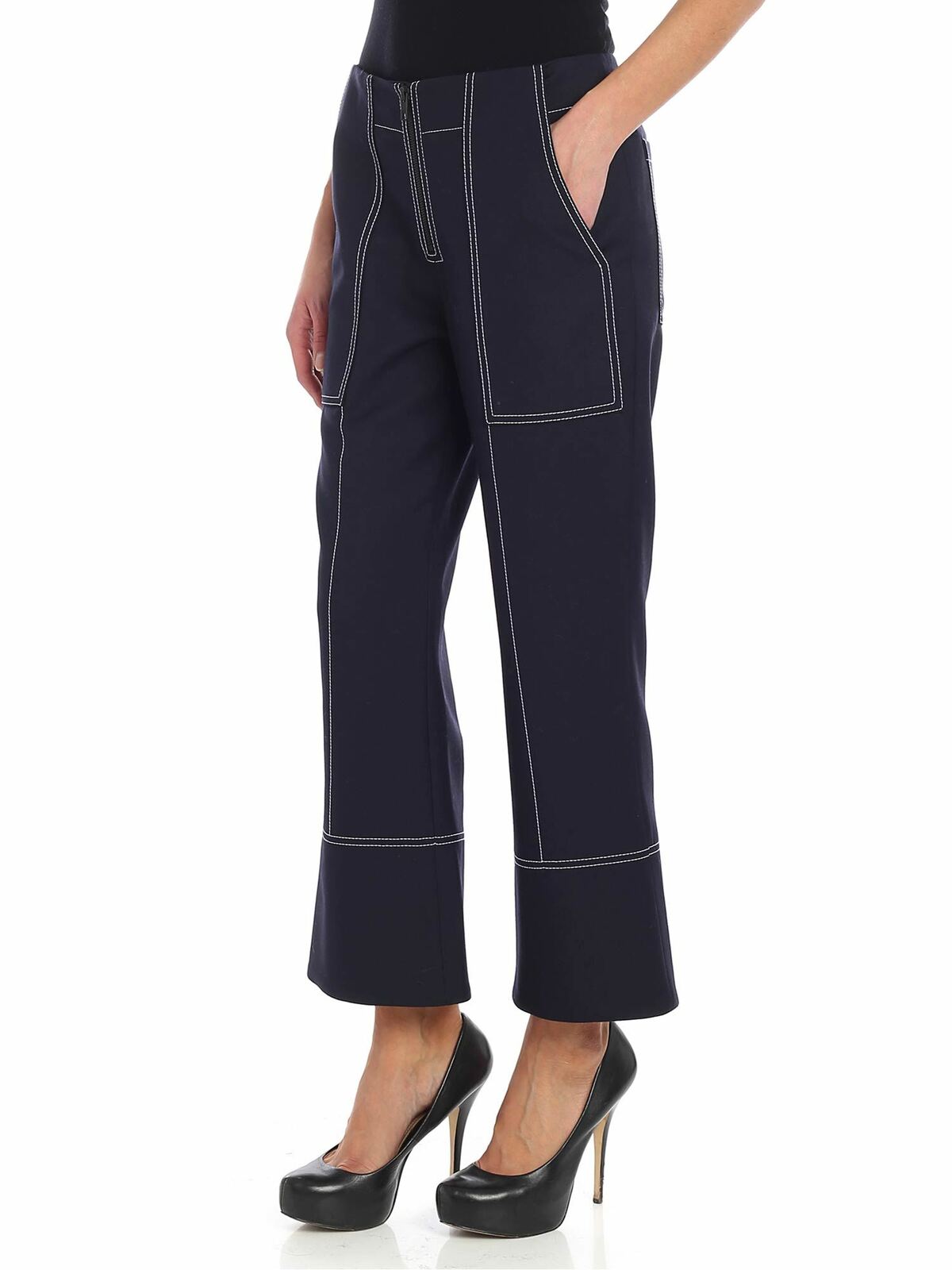 Blue stretch fabric trousers 1PA1845HB76 (KENZO / パンツ ) | KENZO (ケンゾー)(1)