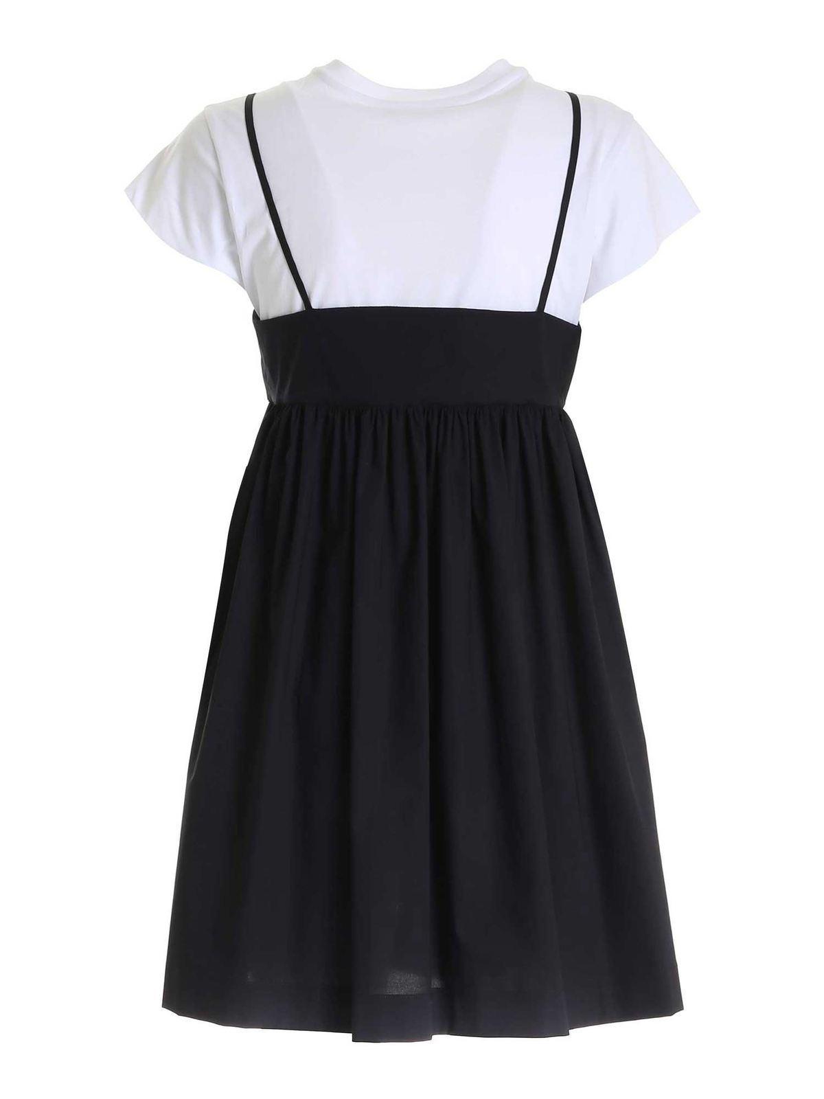 Embellished t-shirt dress in black and white 21EV2S0H01106509000 (VIVETTA / ワンピース・ドレス・オールインワン ) | VIVETTA (ヴィヴェッタ)(1)