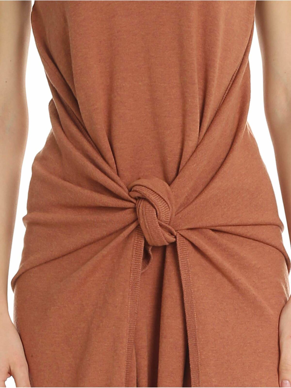 Knitted dress in copper red with knot CHS19SMR05530255 (See By Chloé / ワンピース・ドレス・オールインワン ) | See By Chloé (シーバイクロエ)(3)