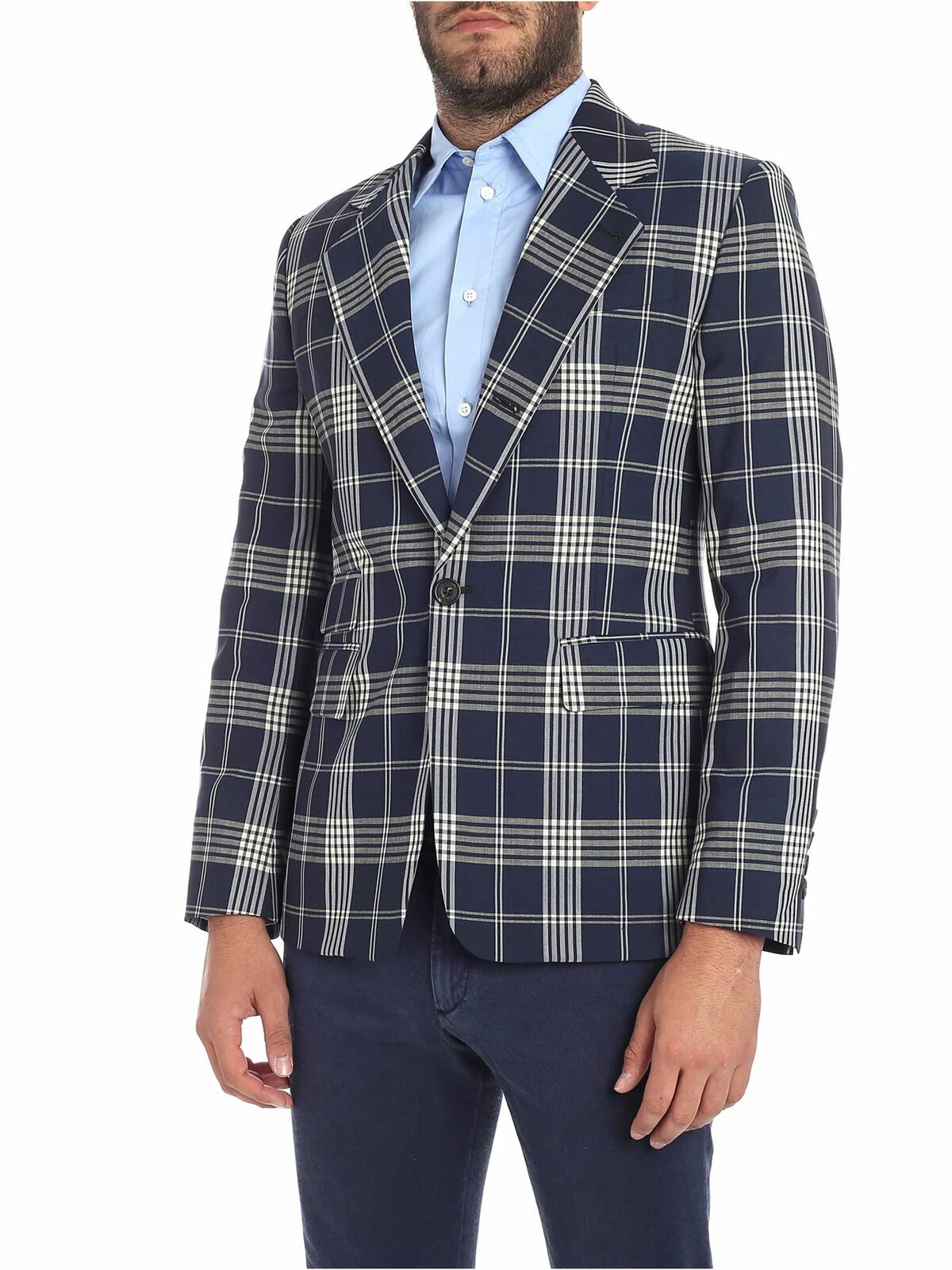 Blue tartan printed jacket S25BN0389S49279002F (Vivienne Westwood / スーツ・ジャケット ) | Vivienne Westwood (ヴィヴィアン・ウェストウッド)