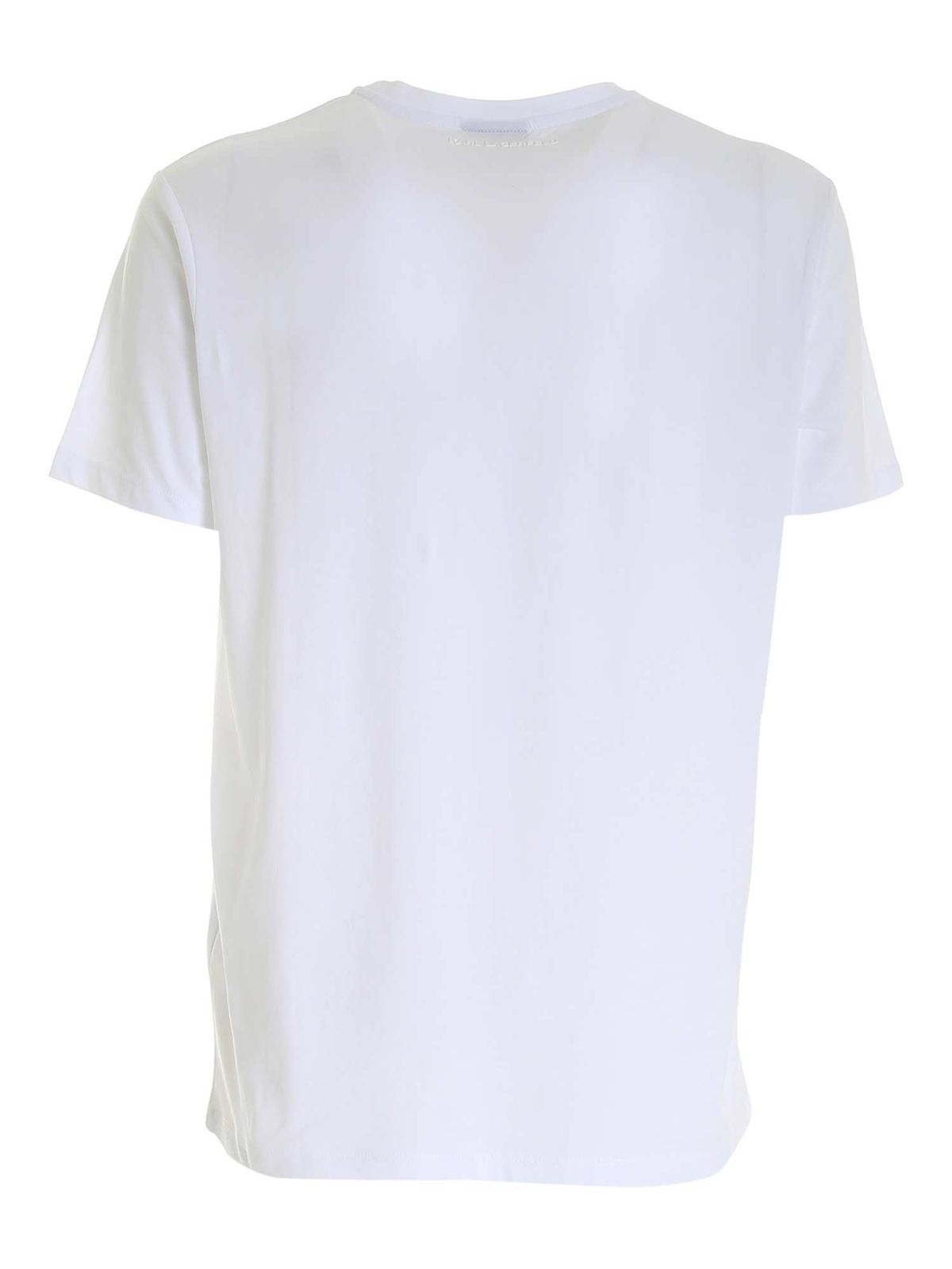 Logo print T-shirt in white 75503951122410 (KARL LAGERFELD / Tシャツ・カットソー ) | KARL LAGERFELD (カール・ラガーフェルド)(1)