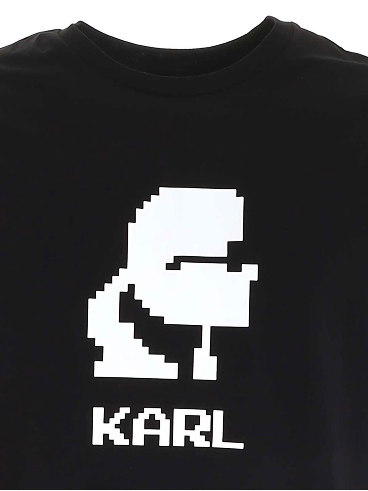 White print T-shirt in black 755032511221990 (KARL LAGERFELD / Tシャツ・カットソー ) | KARL LAGERFELD (カール・ラガーフェルド)(2)