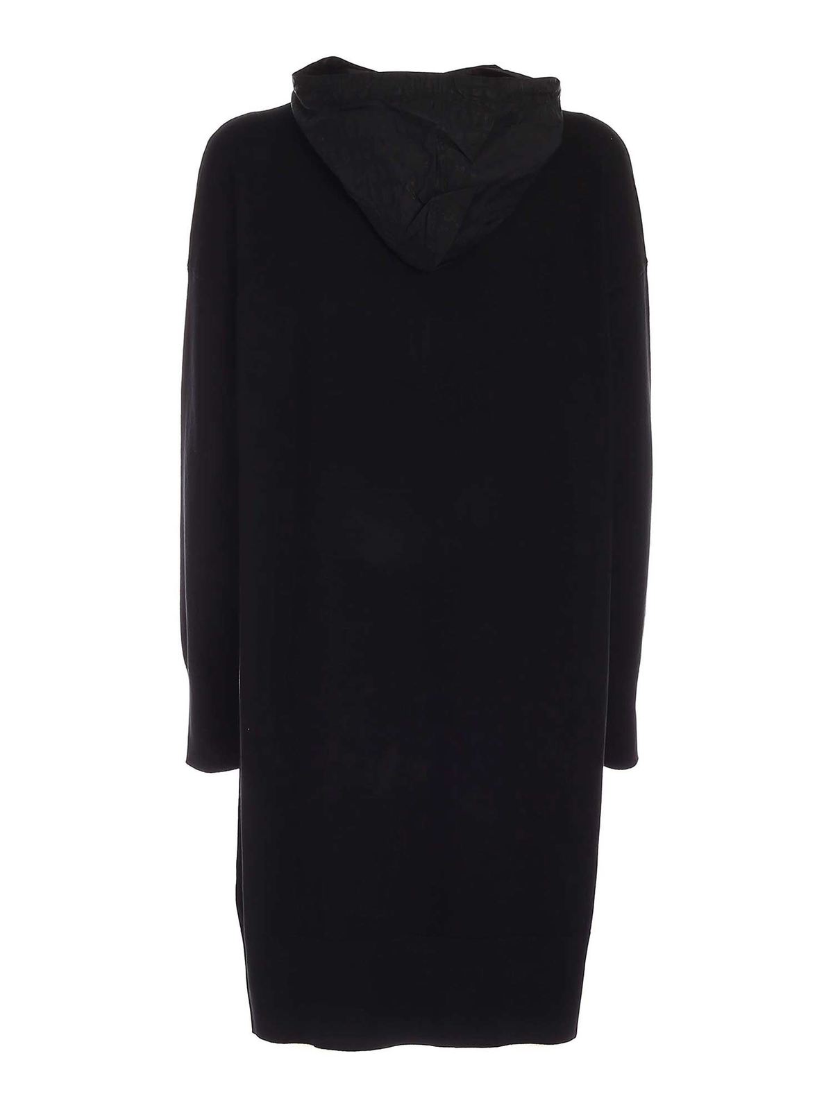 Technical fabric detail knitted dress in blac P0DS8FP5BBL (DKNY / ワンピース・ドレス・オールインワン ) | DKNY (ディーケーエヌワイ)(1)