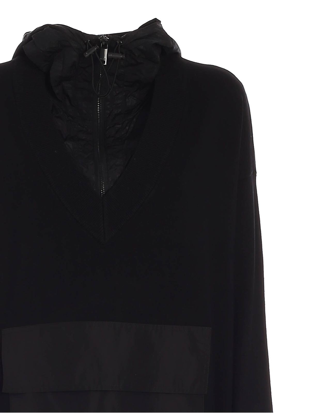 Technical fabric detail knitted dress in blac P0DS8FP5BBL (DKNY / ワンピース・ドレス・オールインワン ) | DKNY (ディーケーエヌワイ)(2)