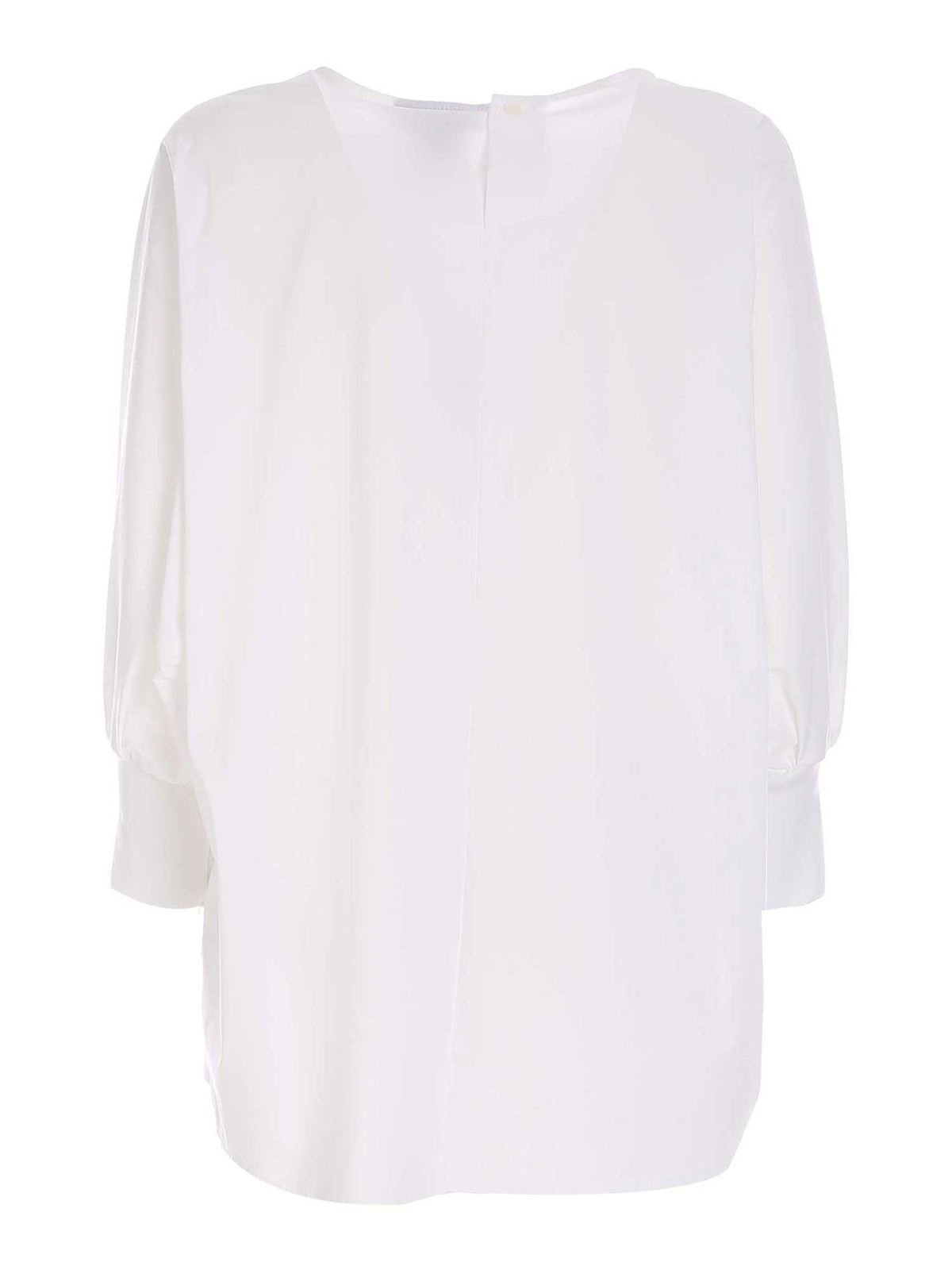 Oversize poplin blouse in white P0DA0FL2WHT (DKNY / シャツ・ブラウス ) | DKNY (ディーケーエヌワイ)(1)