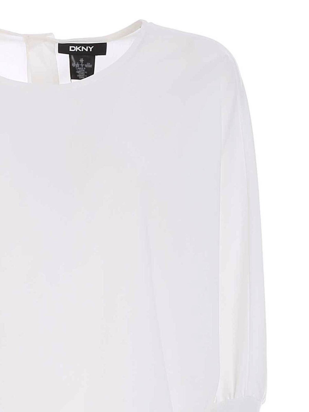 Oversize poplin blouse in white P0DA0FL2WHT (DKNY / シャツ・ブラウス ) | DKNY (ディーケーエヌワイ)(2)