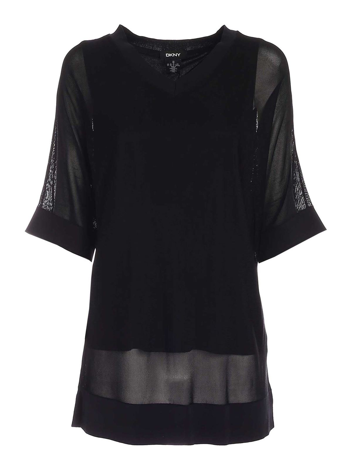 Oversize sweater in black P0DSUFT1BLK (DKNY / ニット・セーター・カーディガン ) | DKNY (ディーケーエヌワイ)