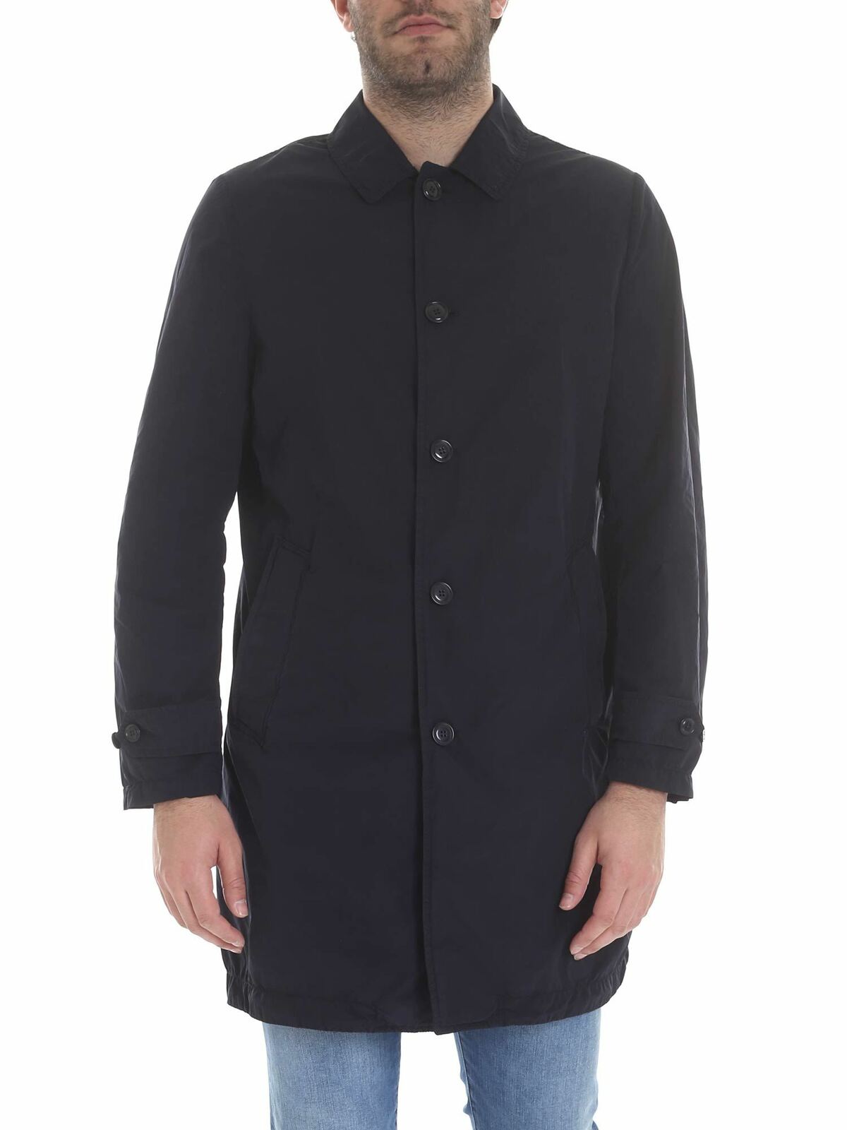 Lemon overcoat in blue I502F97385098 (ASPESI / コート・ダウン ) | ASPESI (アスペジ)