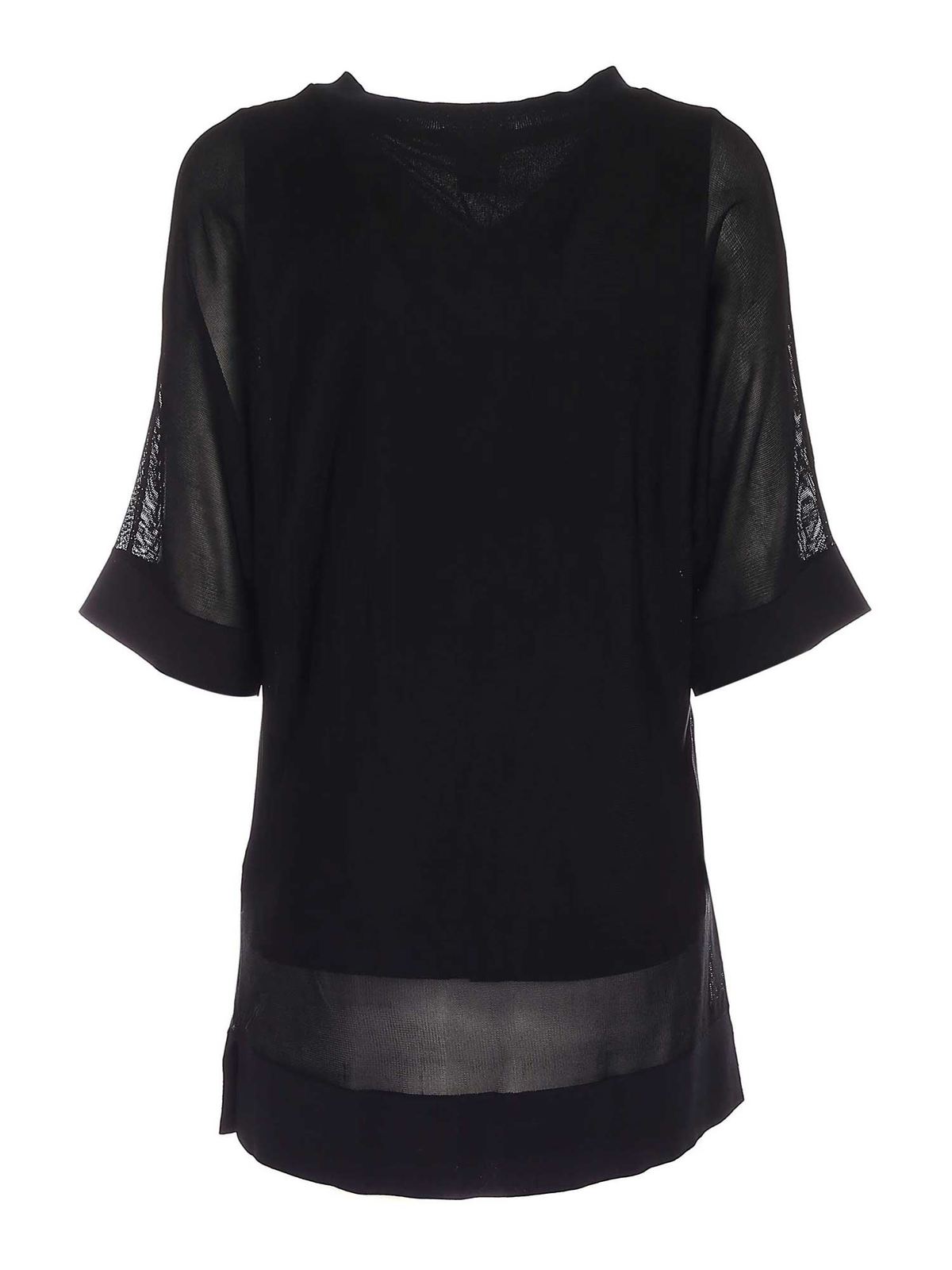 Oversize sweater in black P0DSUFT1BLK (DKNY / ニット・セーター・カーディガン ) | DKNY (ディーケーエヌワイ)(1)