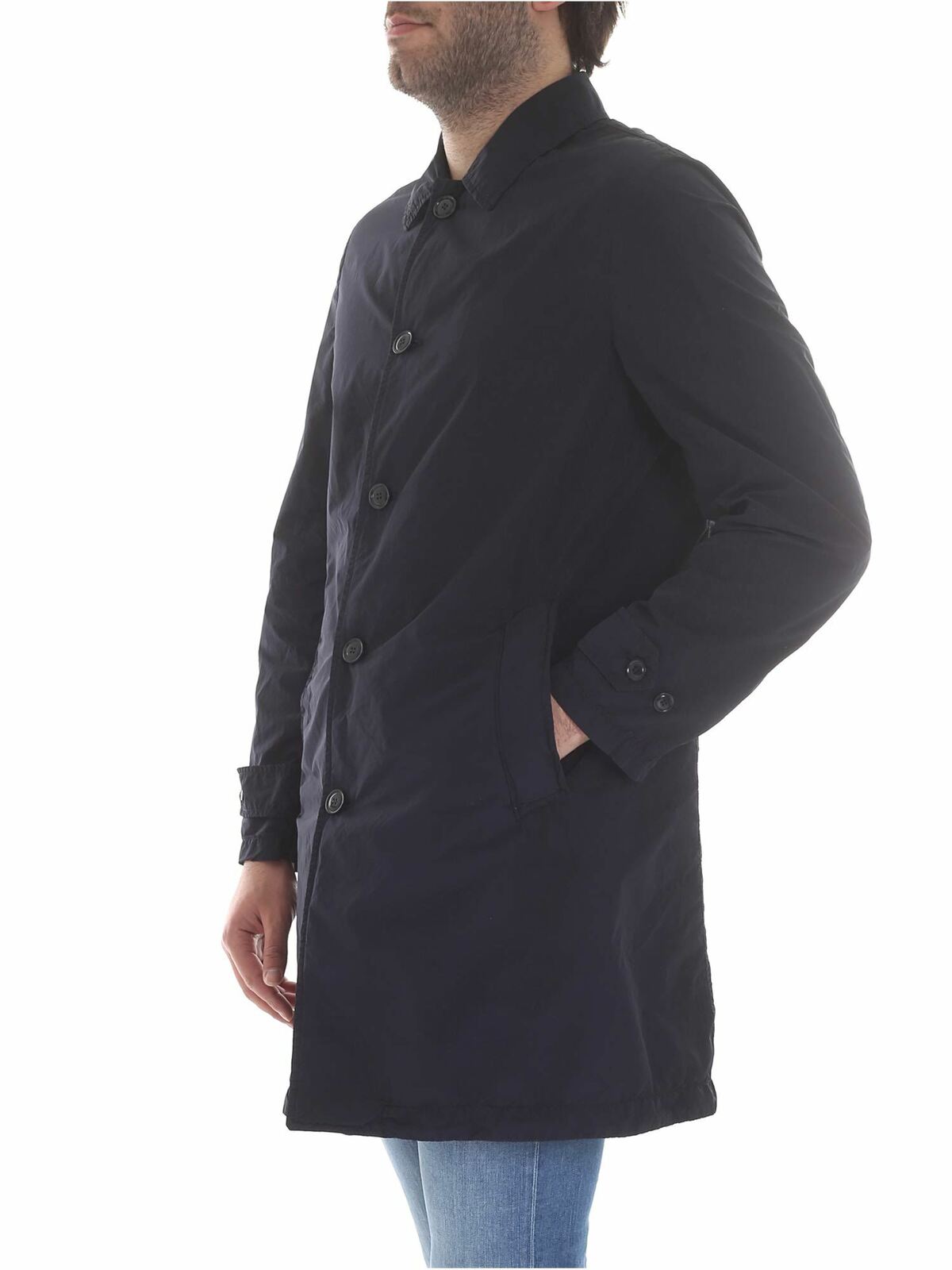 Lemon overcoat in blue I502F97385098 (ASPESI / コート・ダウン ) | ASPESI (アスペジ)(1)