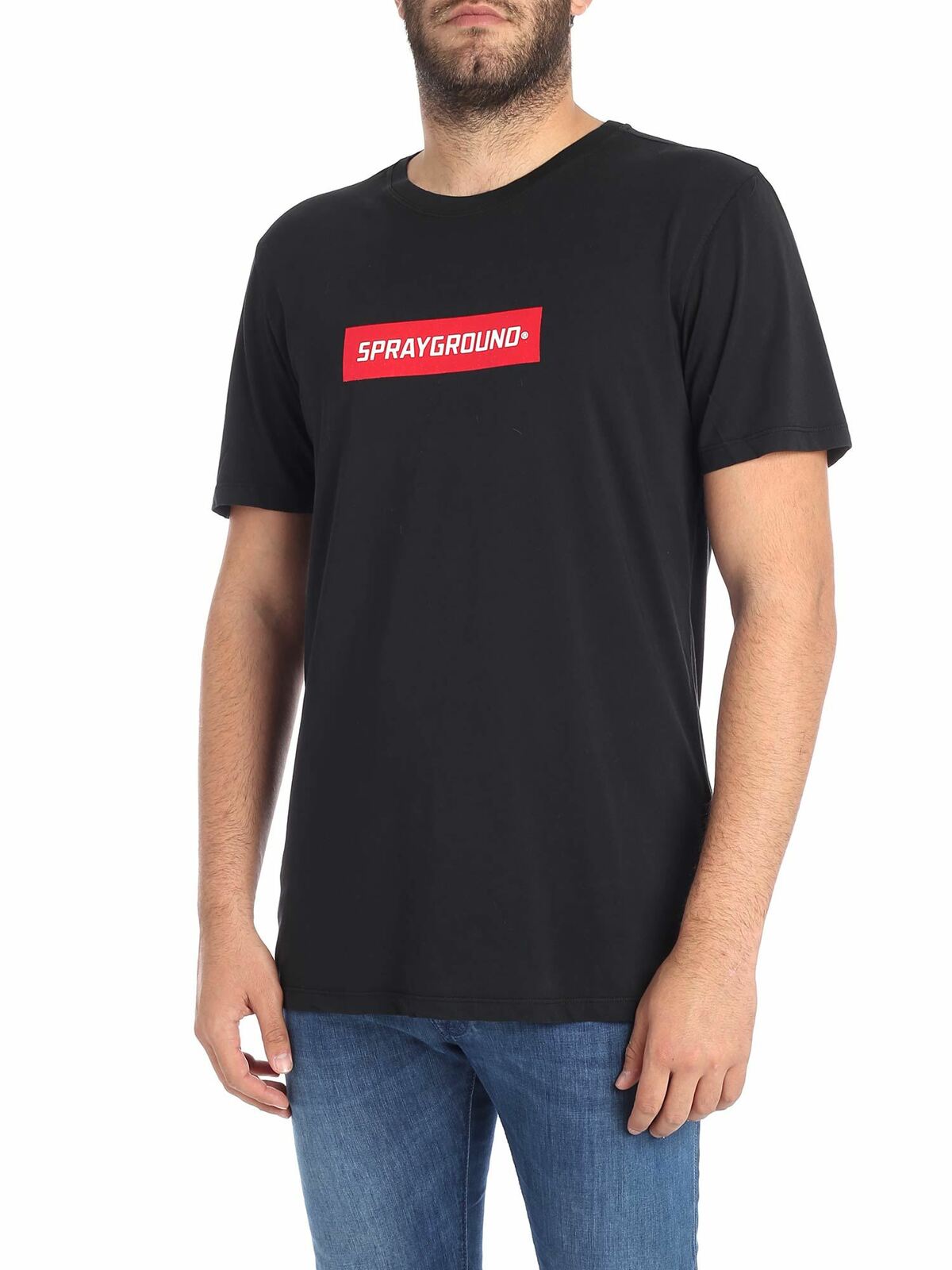 Black T-shirt with contrasted logo 9100T001BLK (SPRAYGROUND / Tシャツ・カットソー ) | SPRAYGROUND (スプレーグラウンド)